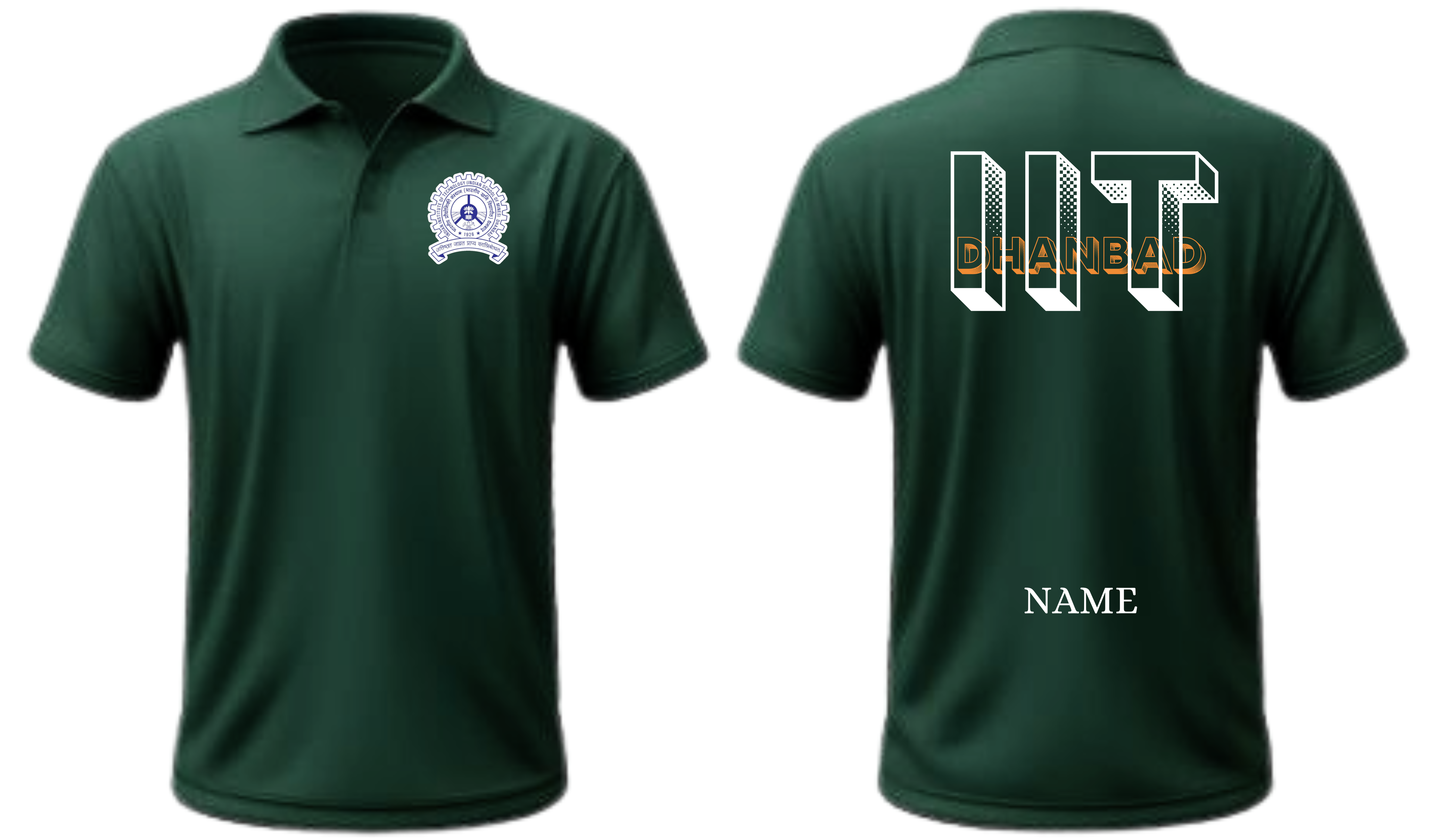 IIT Dhanbad POLO T-SHIRT Bold Halftone Design ( Ak design )
