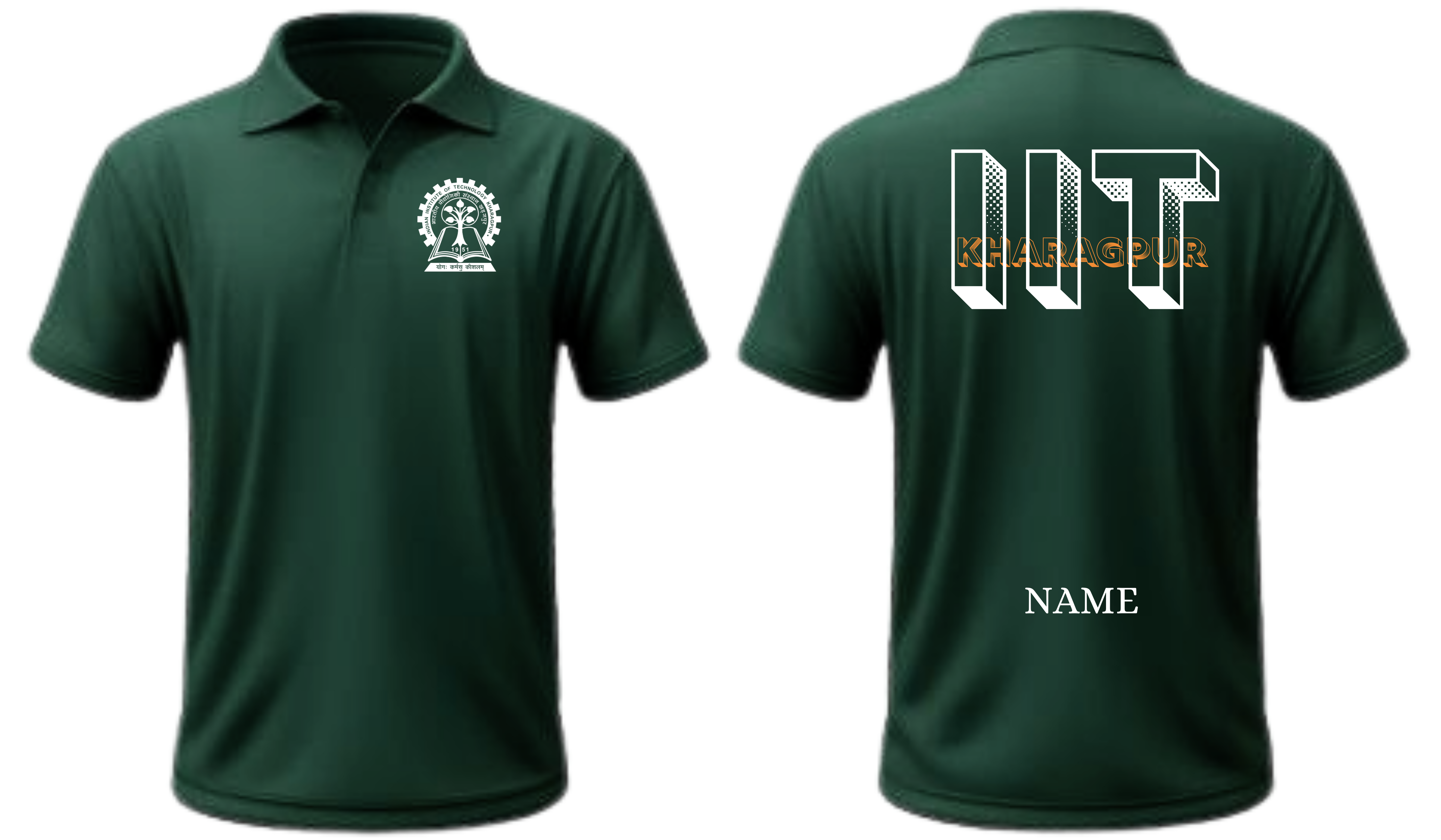 IIT Kharagpur POLO T-SHIRT BOLD Halftone Design ( Ak design )