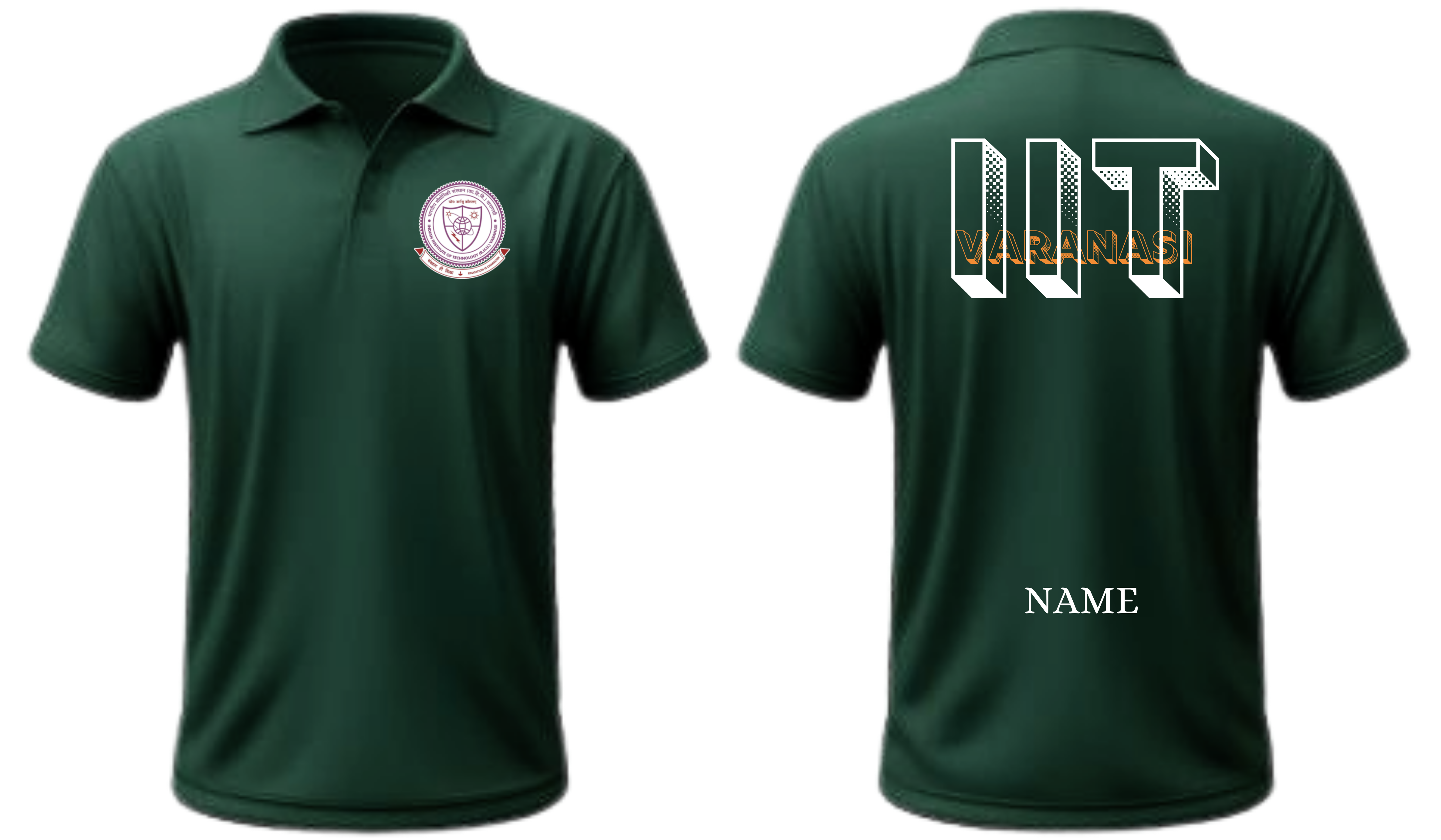 IIT BHU (VARANASI) POLO T-SHIRT Bold Halftone Design ( Ak design )