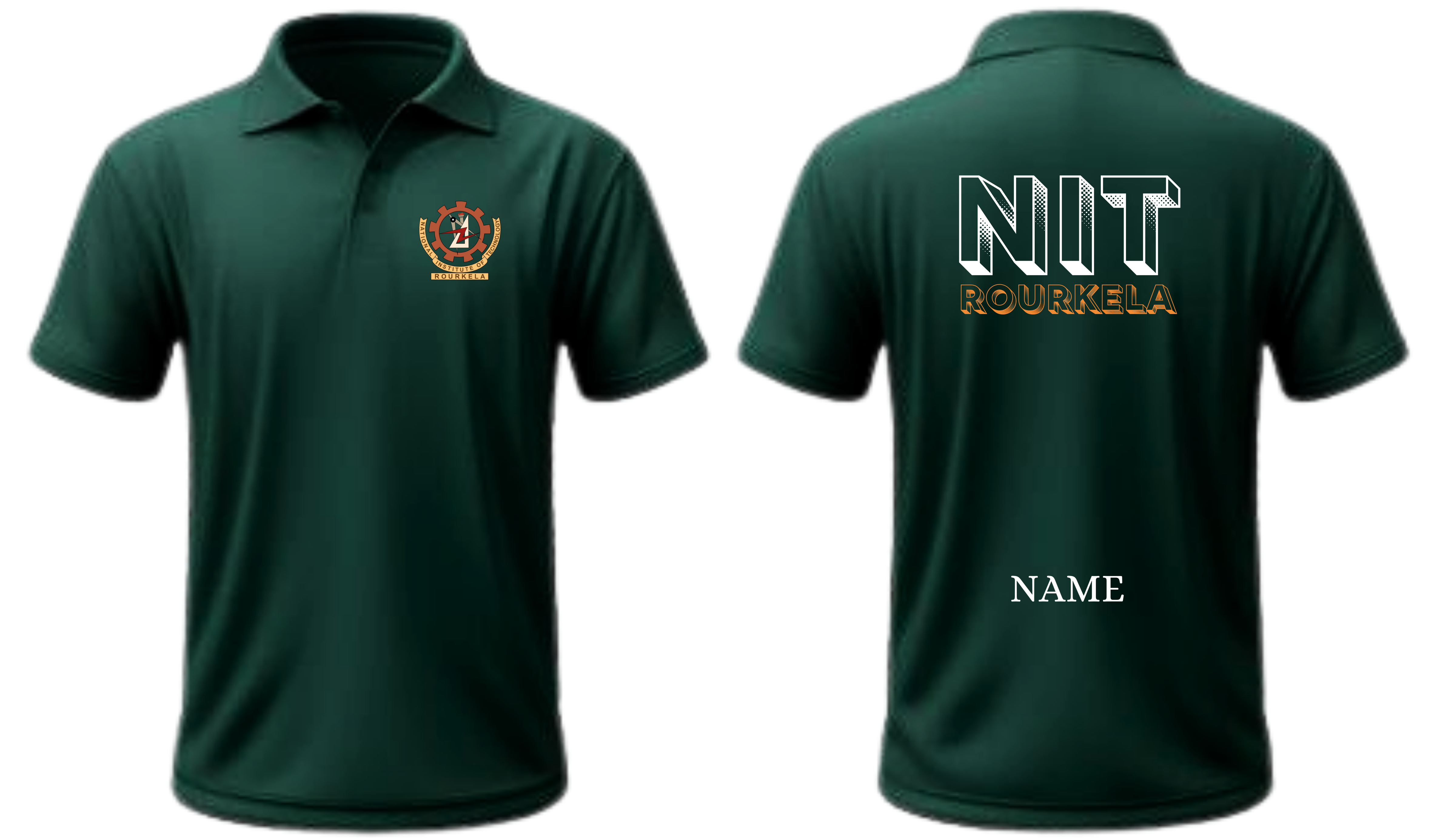 NIT ROURKELA POLO T-SHIRT Bold Halftone Design ( Ak design )