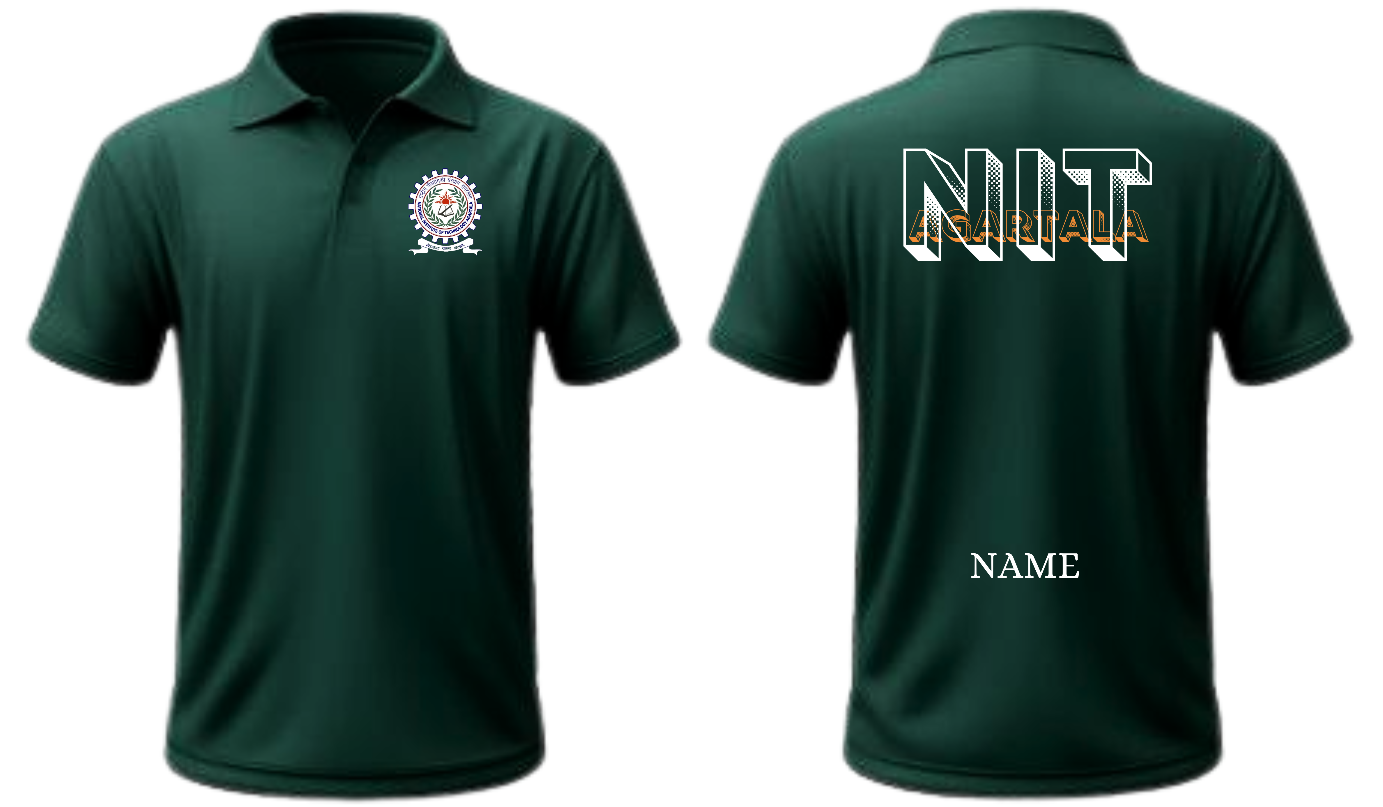 NIT Agartala POLO T-SHIRT Bold Halftone Design ( Ak design )
