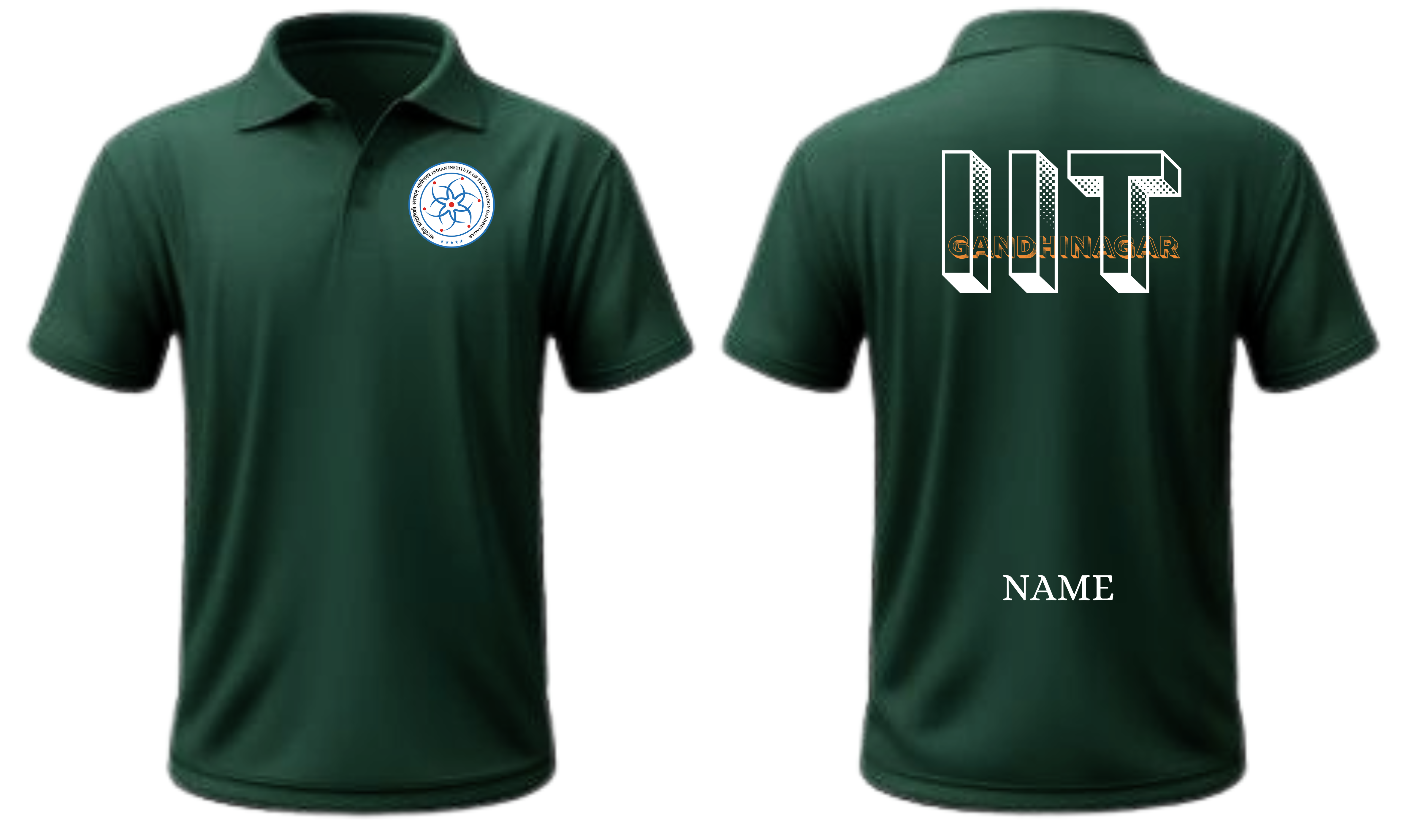 IIT Gandhinagar POLO T-SHIRT Bold Halftone Design  ( Ak design )
