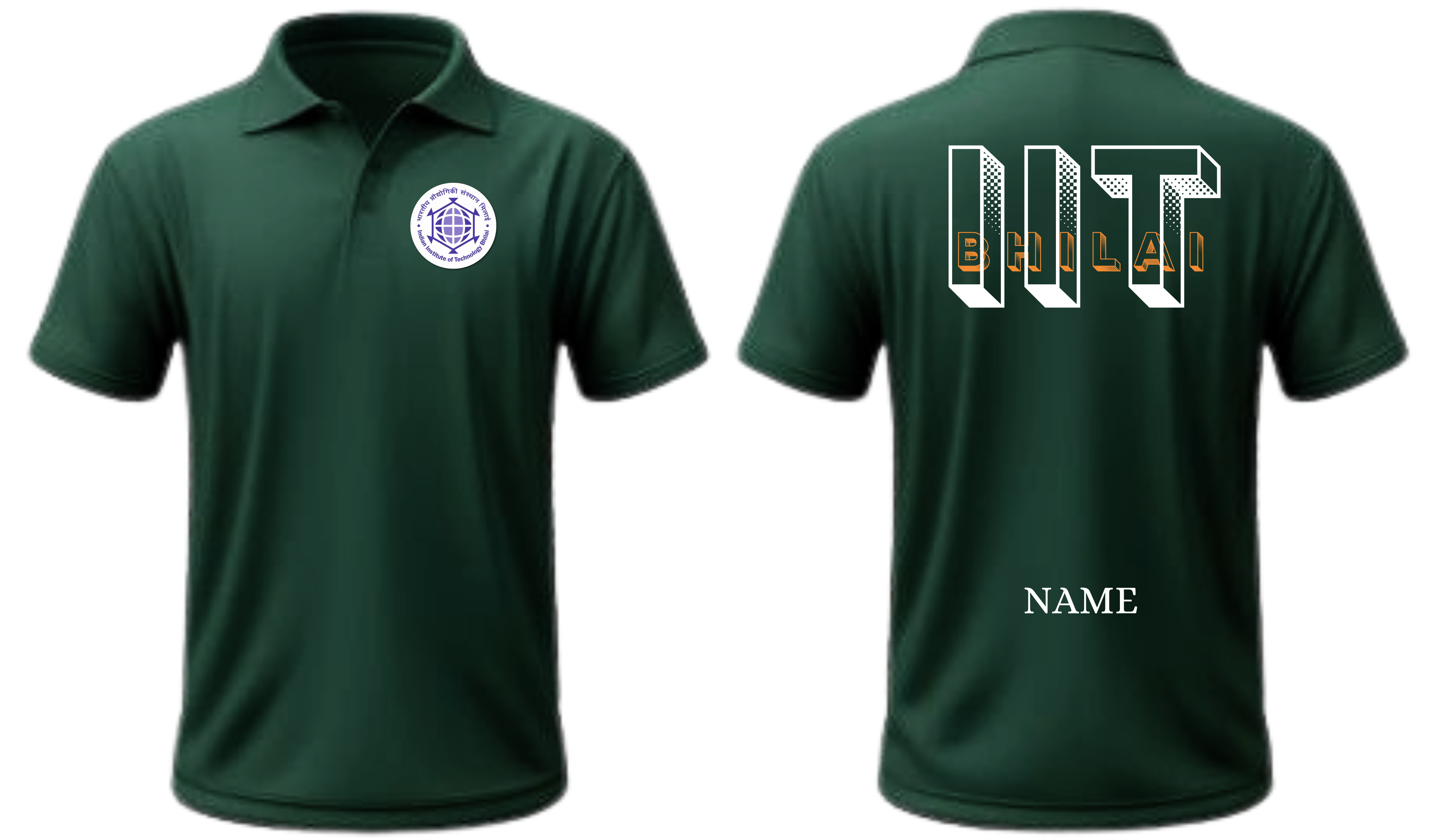 IIT BHILAI POLO T-SHIRT Bold Halftone Design  ( Ak design )