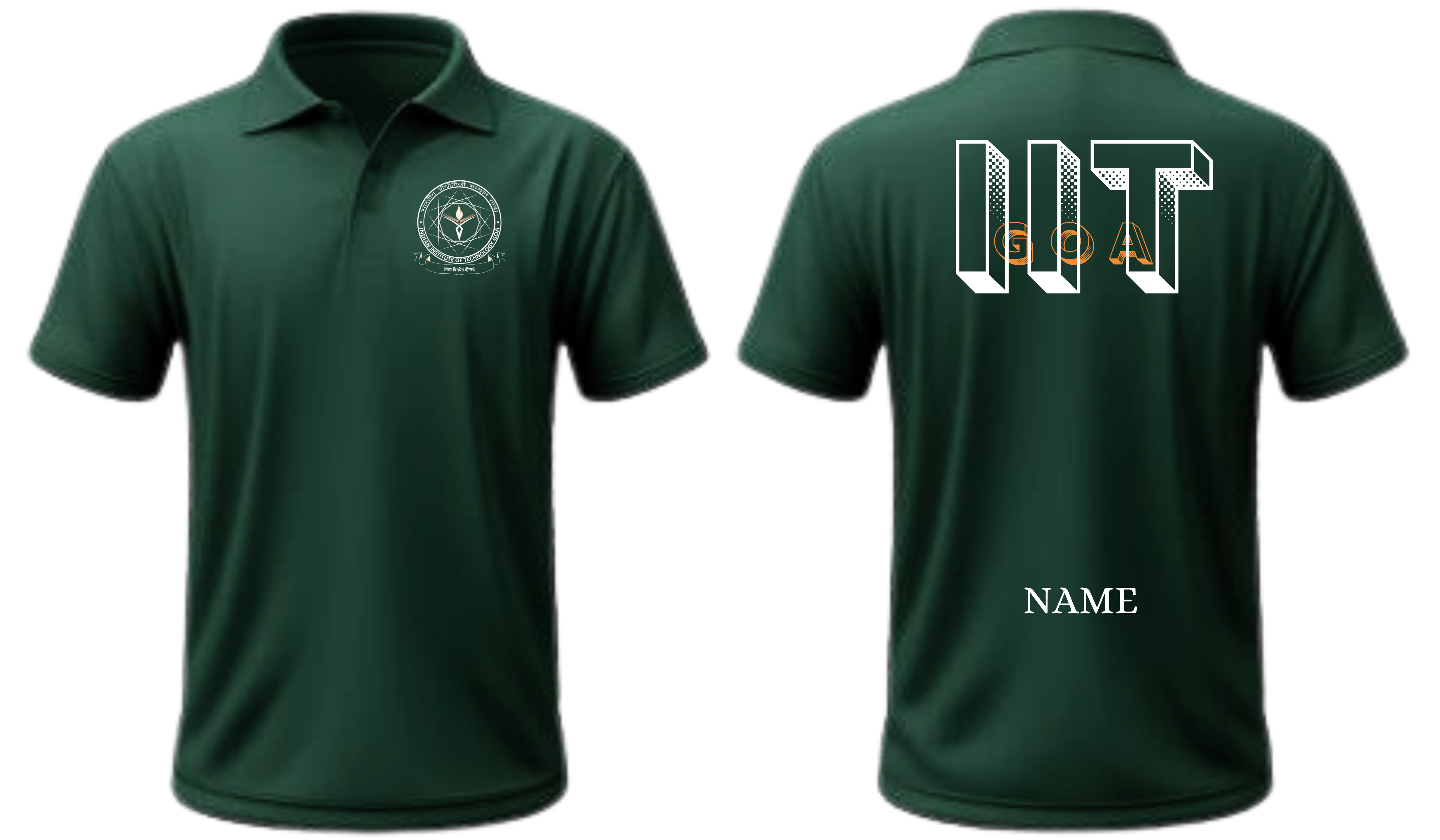 IIT GOA POLO T-SHIRT Bold Halftone Design  ( Ak design )