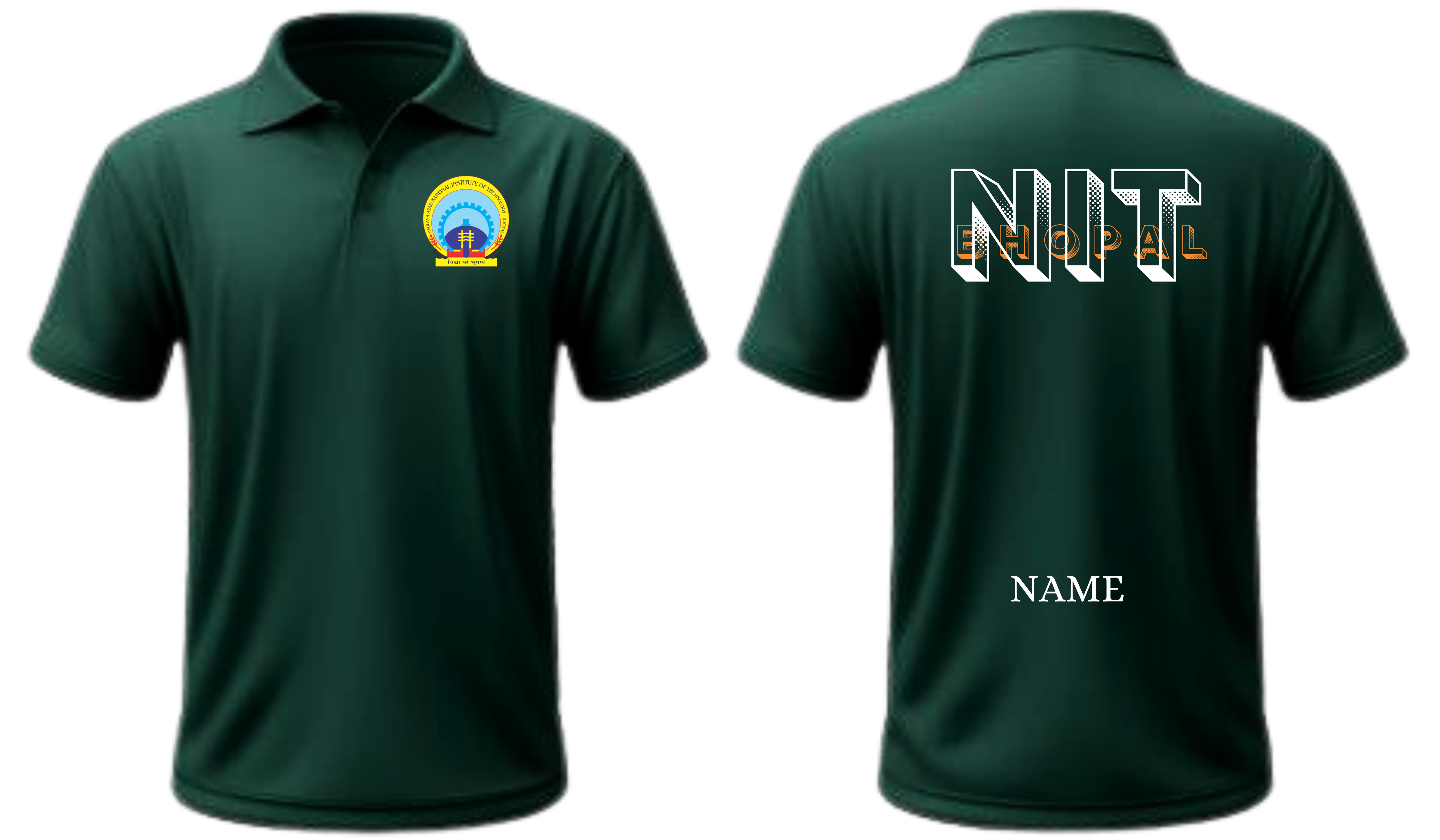 NIT BHOPAL POLO T-SHIRT Bold Halftone Design  ( Ak design )