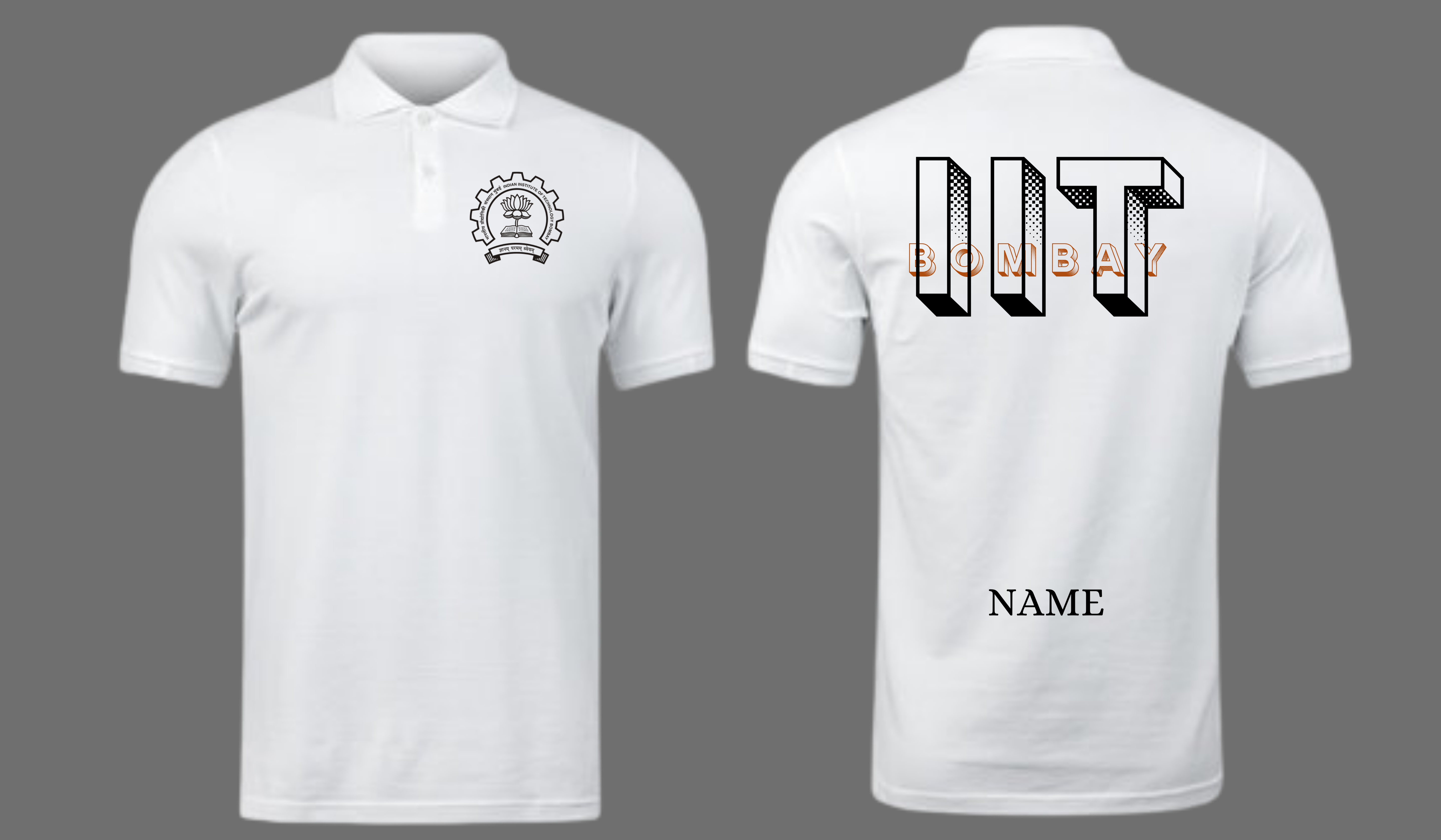 IIT BOMBAY POLO T-SHIRT BOLD HALFTONE DESIGN (CAMPUSCART DESIGN )
