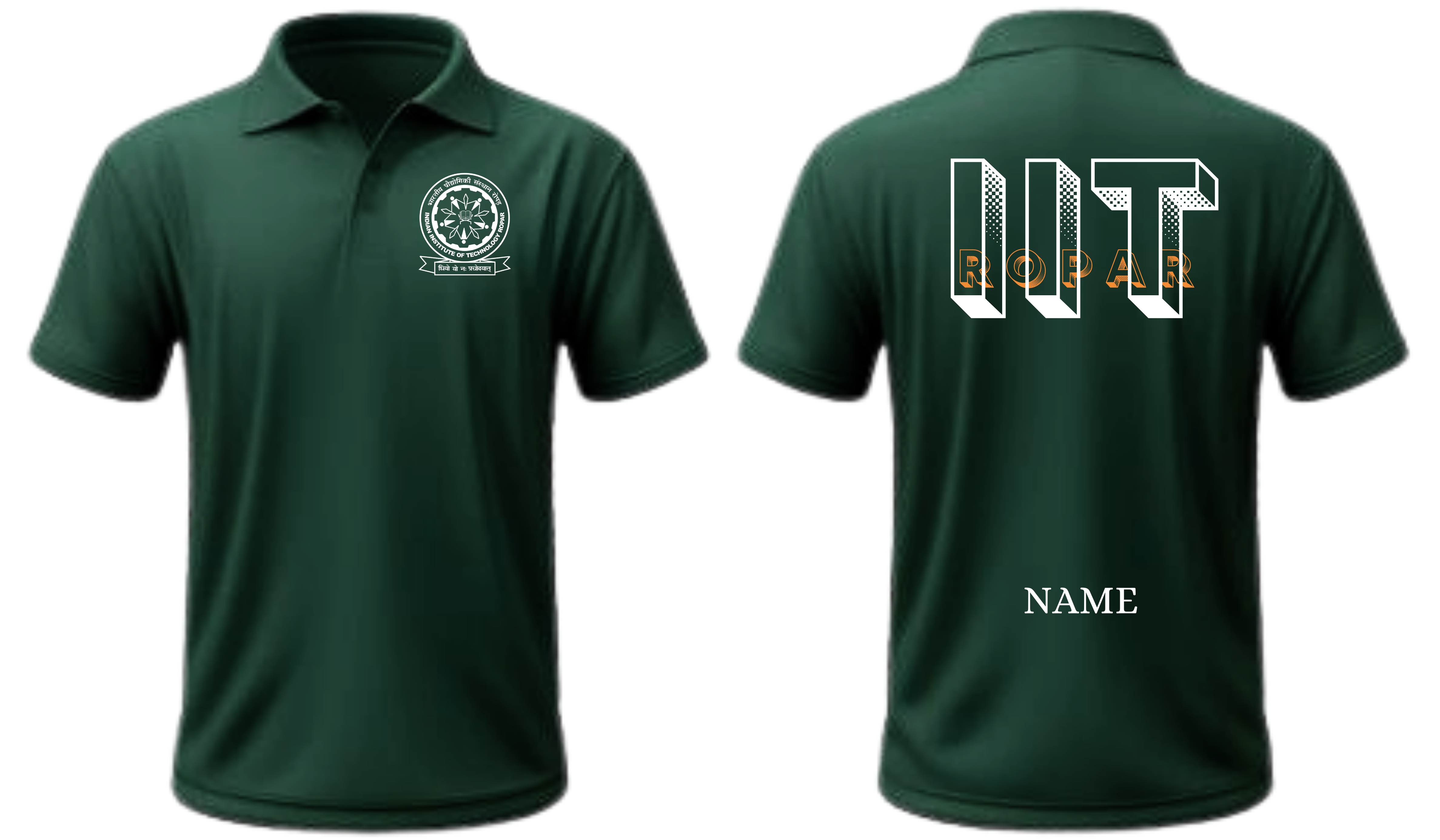 IIT ROPAR POLO T-SHIRT Bold Halftone  Design ( Ak design )