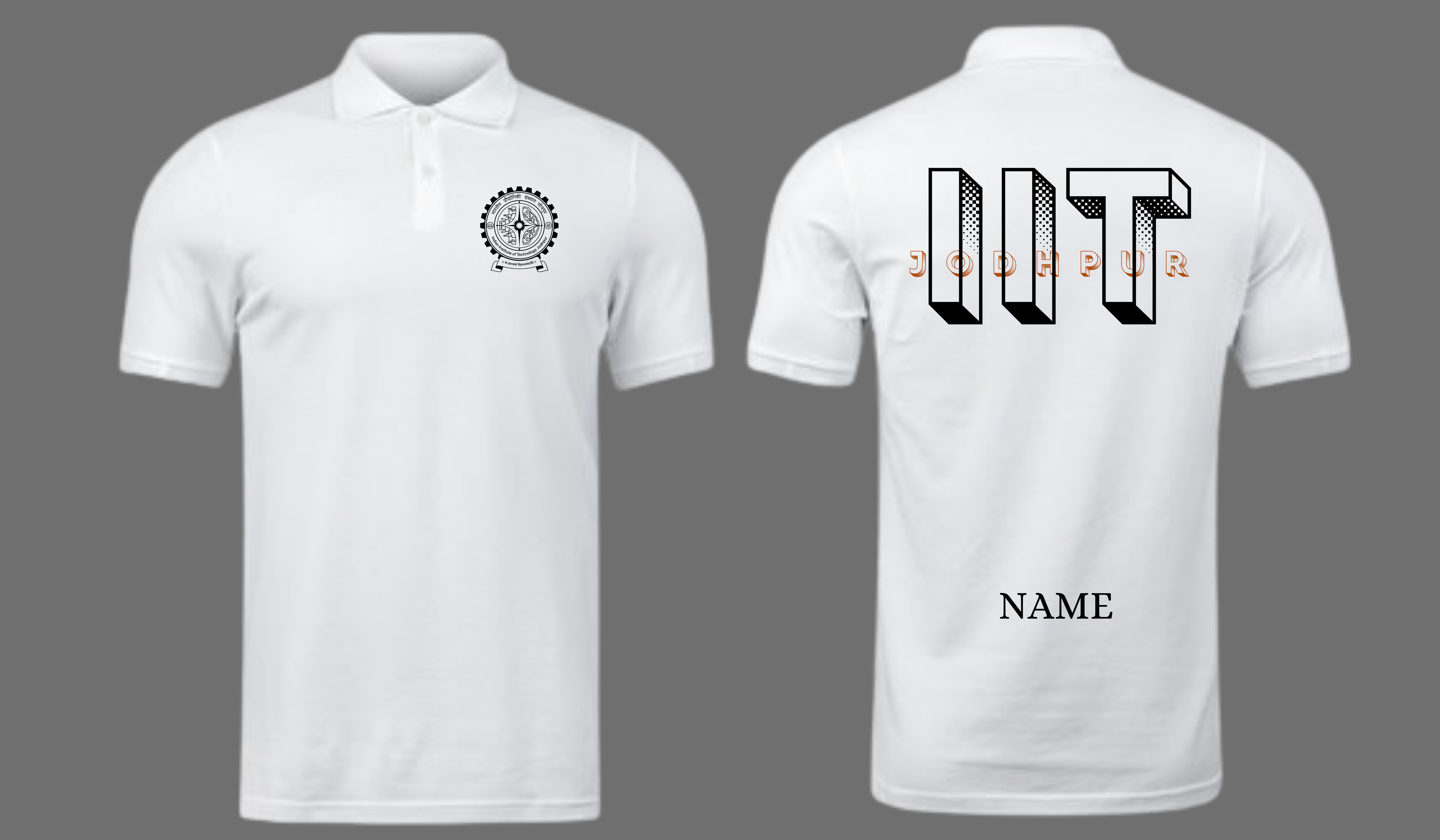 IIT JODHPUR POLO T-SHIRT BOLD Halftone Design ( CampusCart Design )