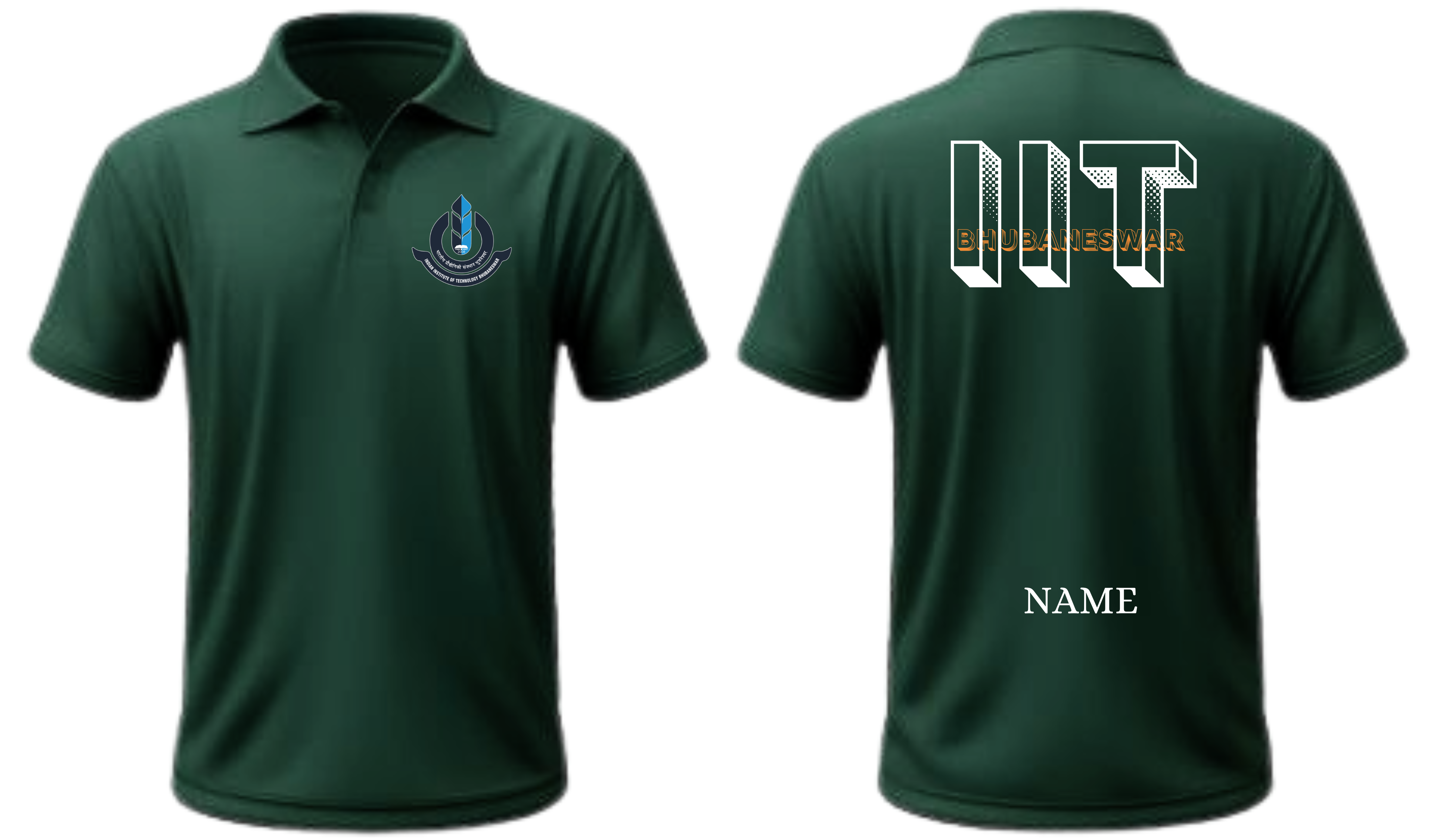 IIT Bhubaneswar POLO T-SHIRT Bold Halftone Design  ( Ak design )
