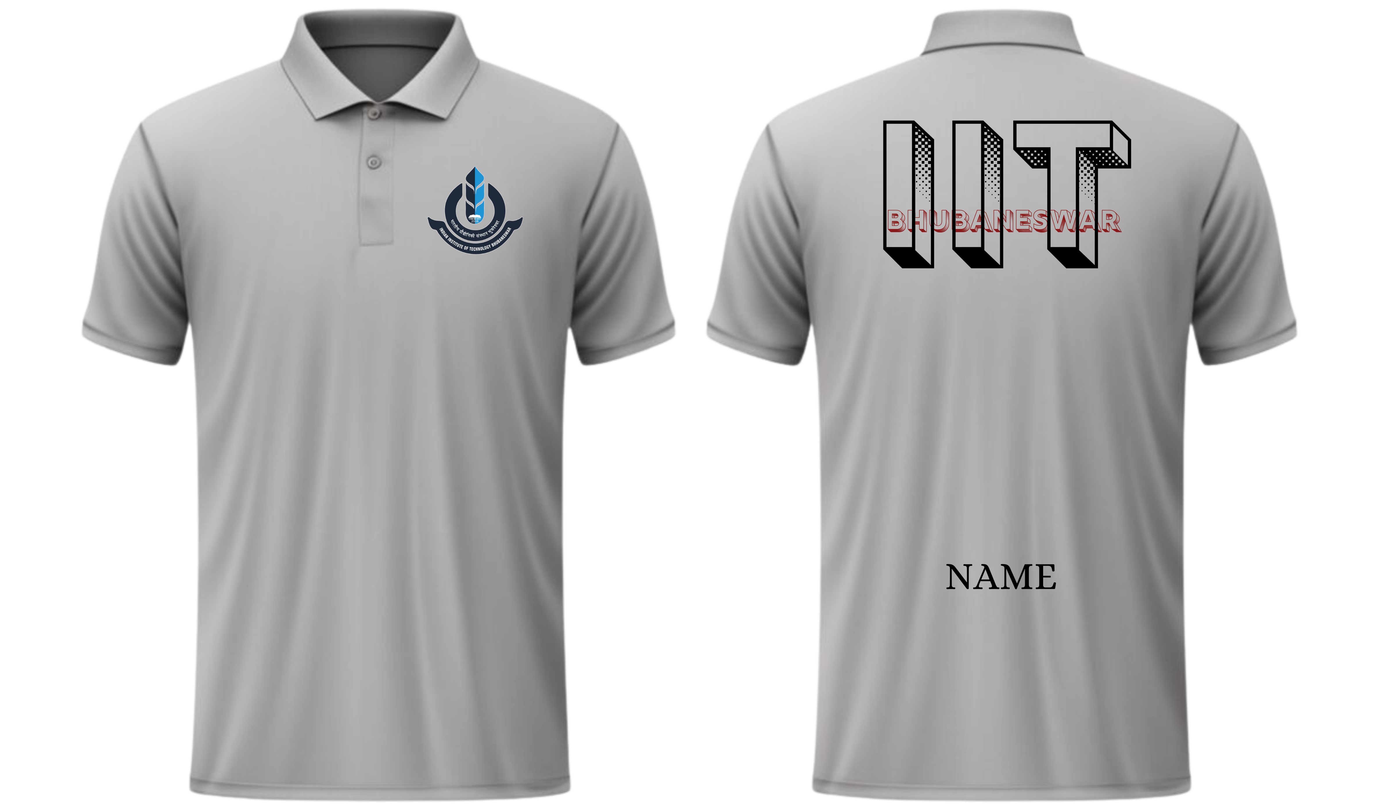 IIT Bhubaneswar POLO T-SHIRT Bold Halftone Design  ( Ak design )