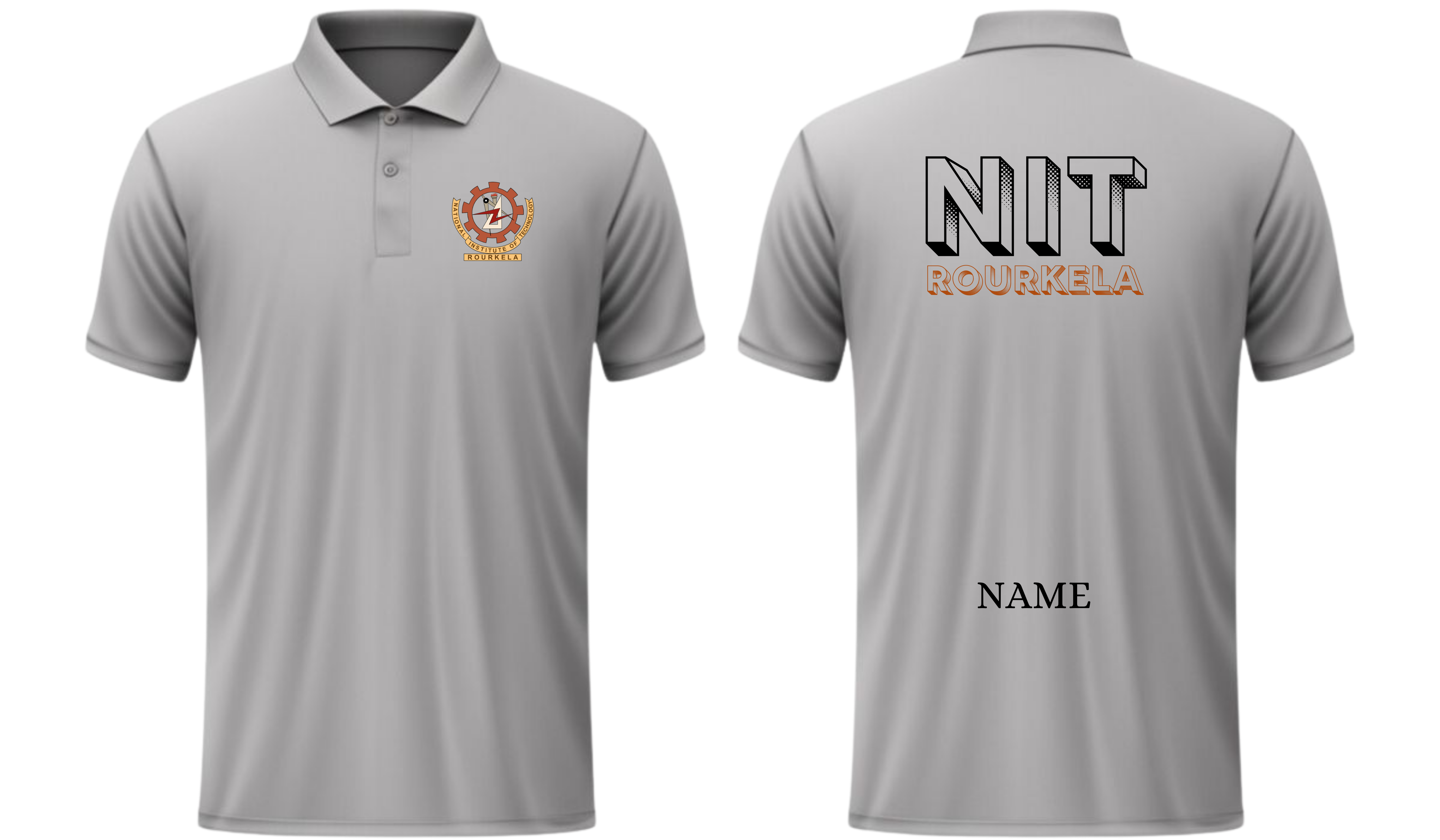 NIT ROURKELA POLO T-SHIRT Bold Halftone Design ( Ak design )