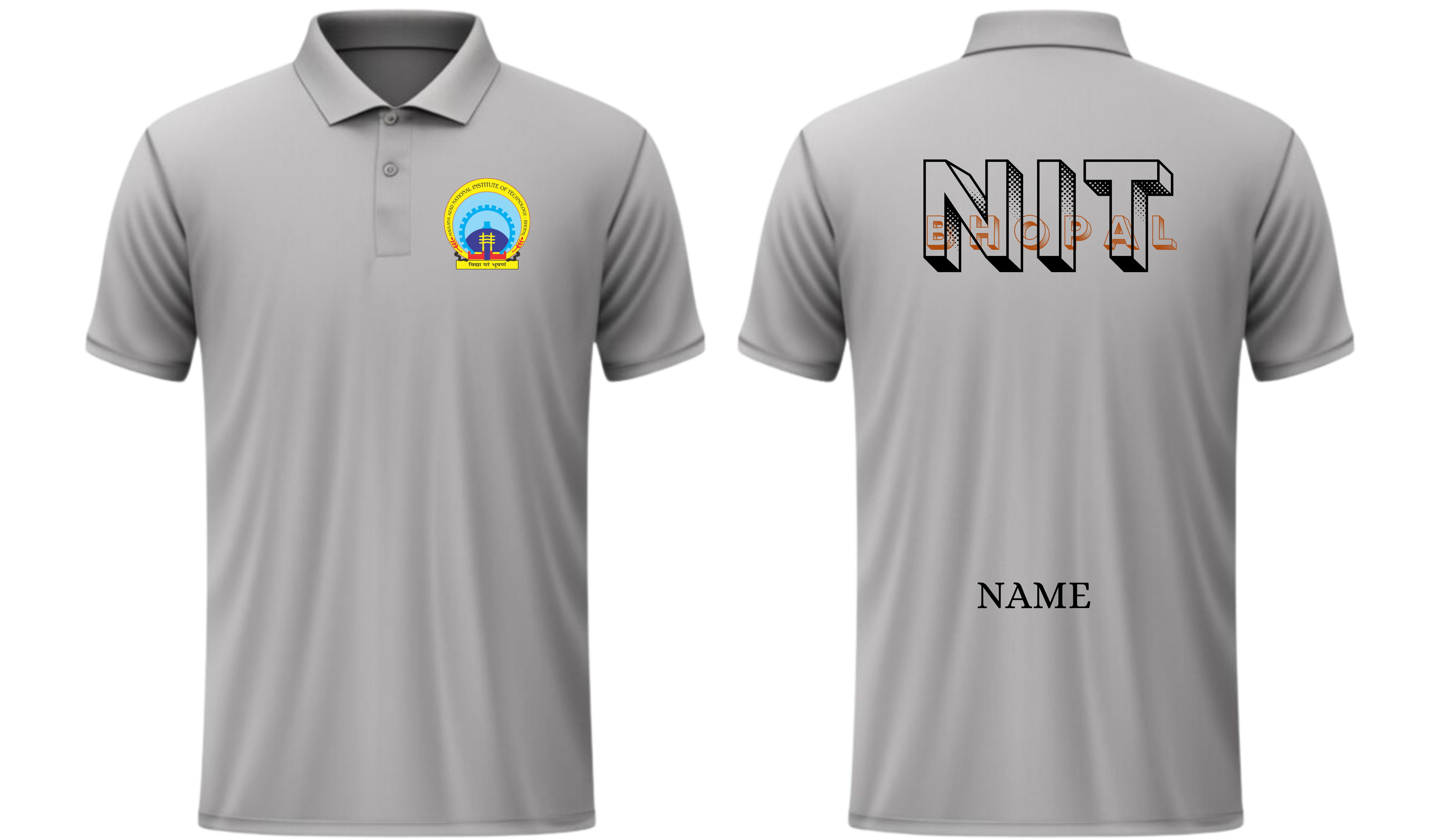 NIT BHOPAL POLO T-SHIRT Bold Halftone Design  ( Ak design )