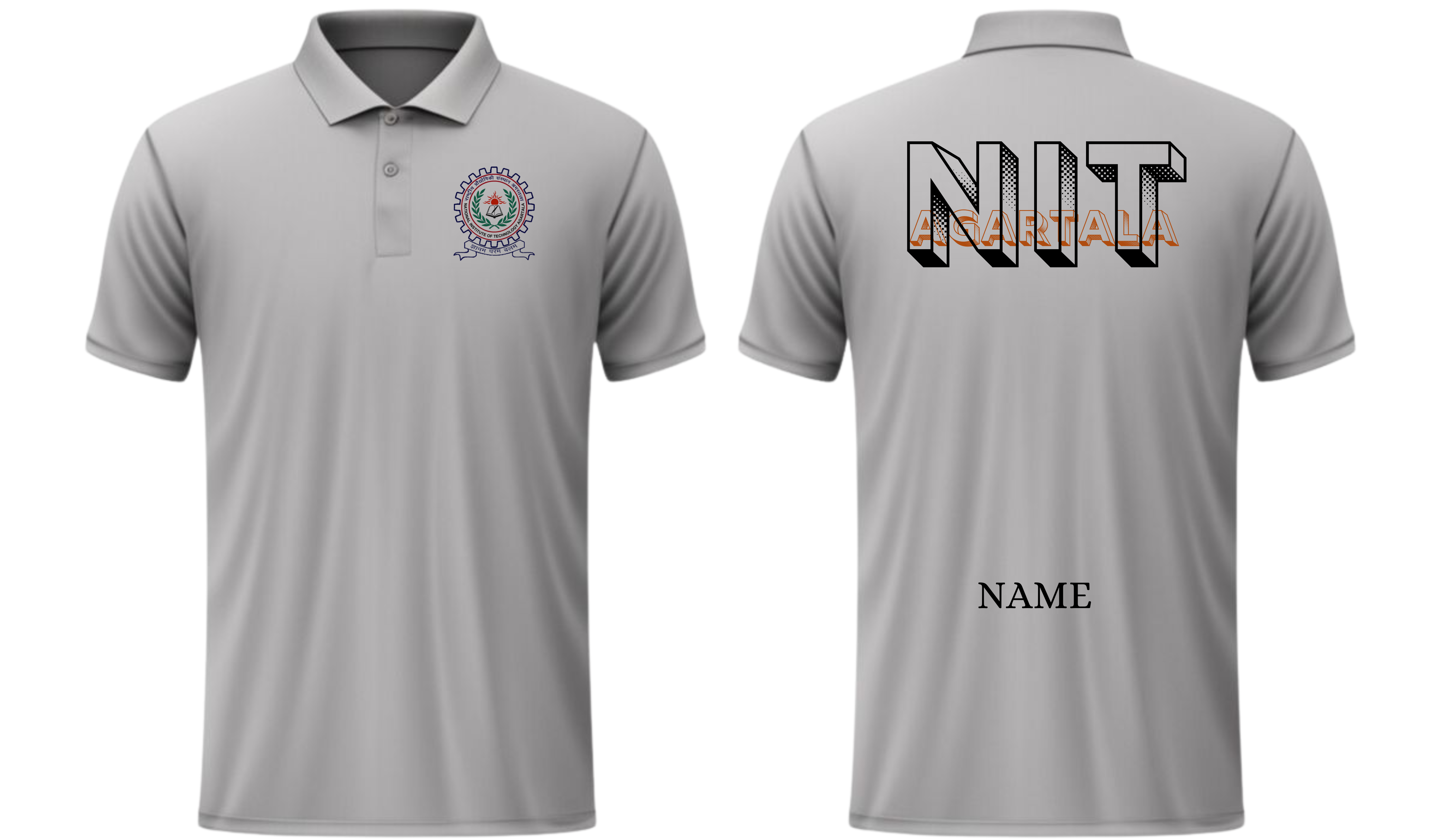 NIT Agartala POLO T-SHIRT Bold Halftone Design ( Ak design )