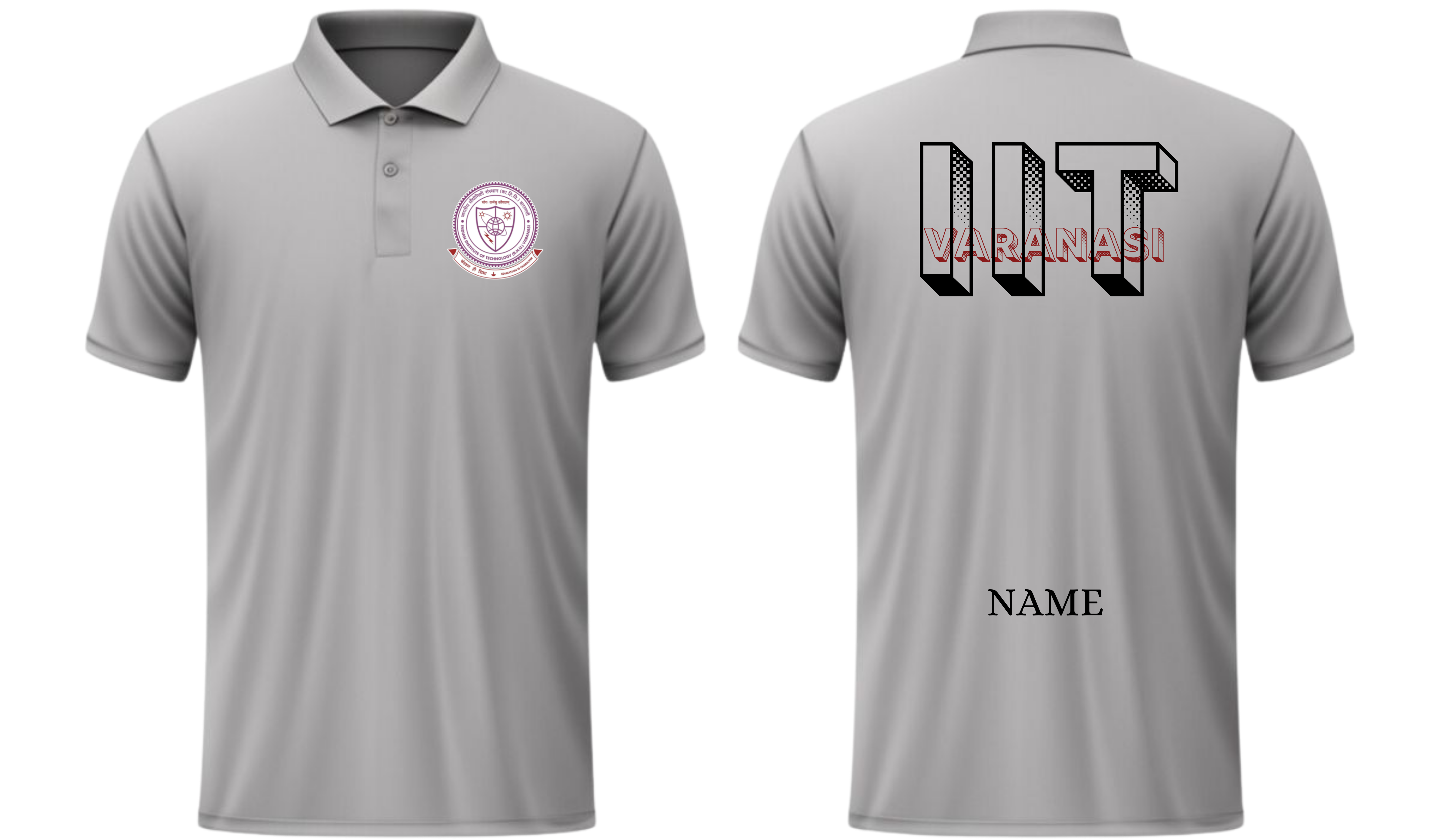 IIT BHU (VARANASI) POLO T-SHIRT Bold Halftone Design ( Ak design )