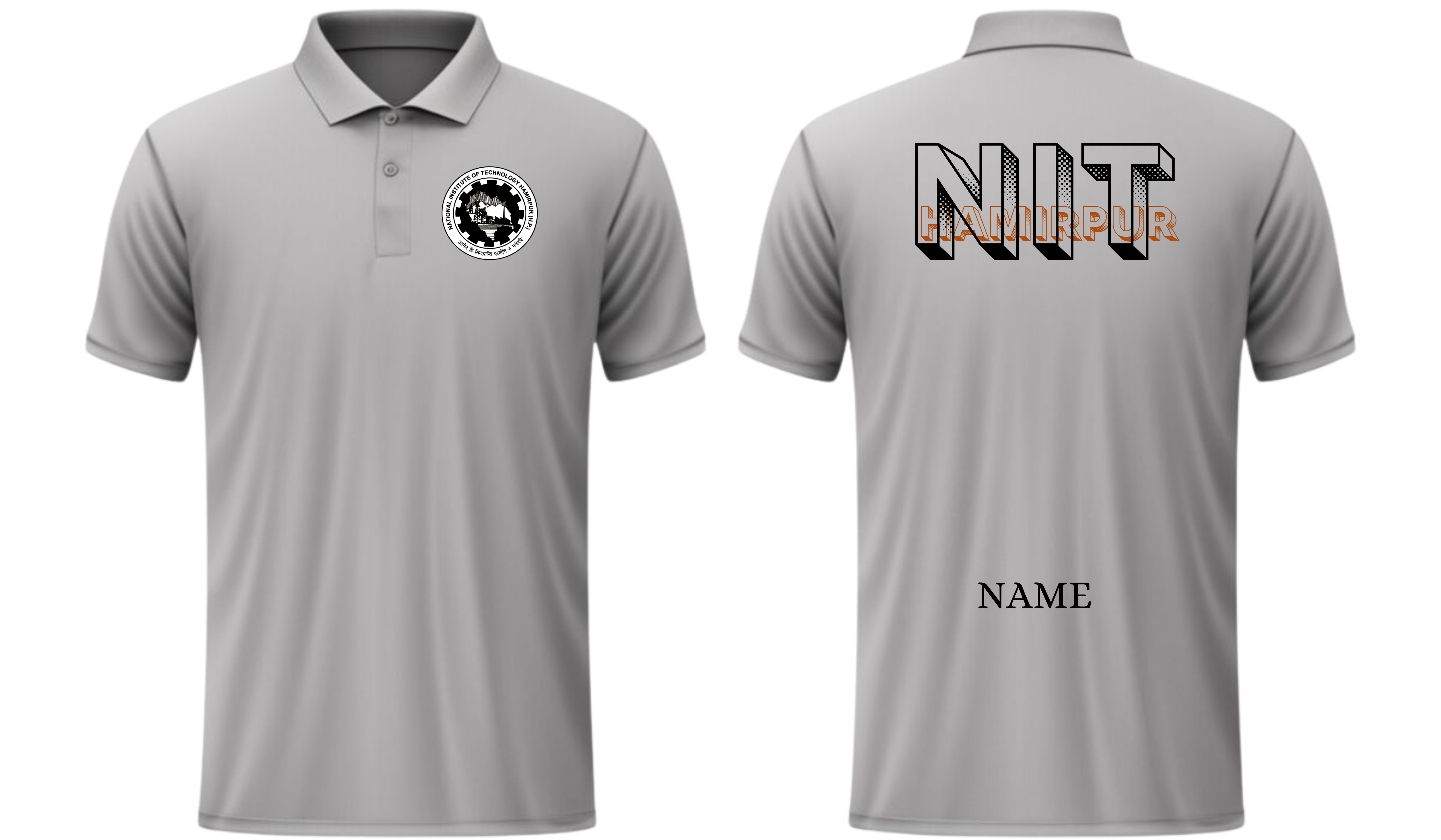 NIT Hamirpur POLO T-SHIRT Bold Halftone Design ( Ak design )