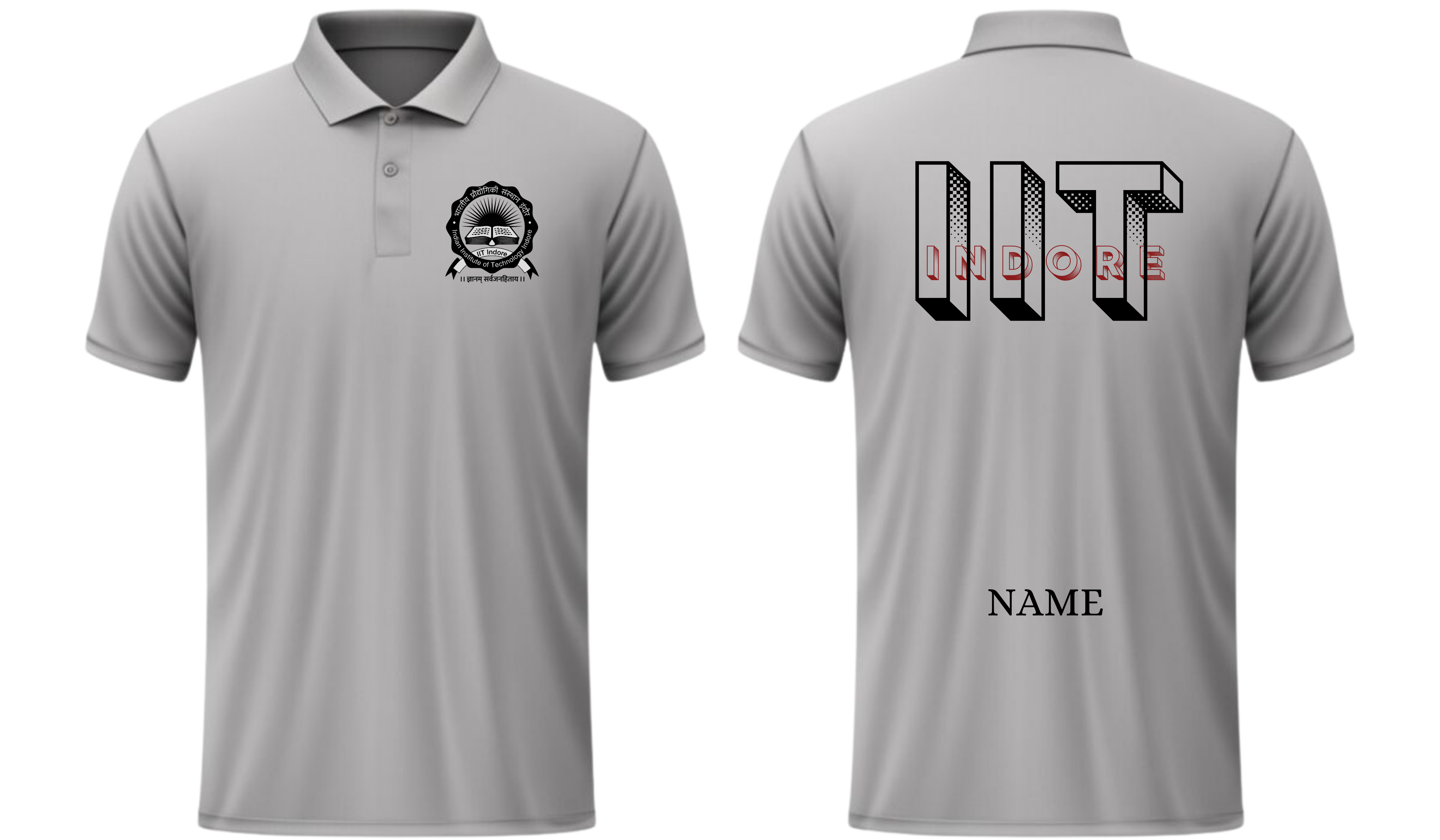 IIT INDORE POLO T-SHIRT Bold Halftone  Design ( Ak design )