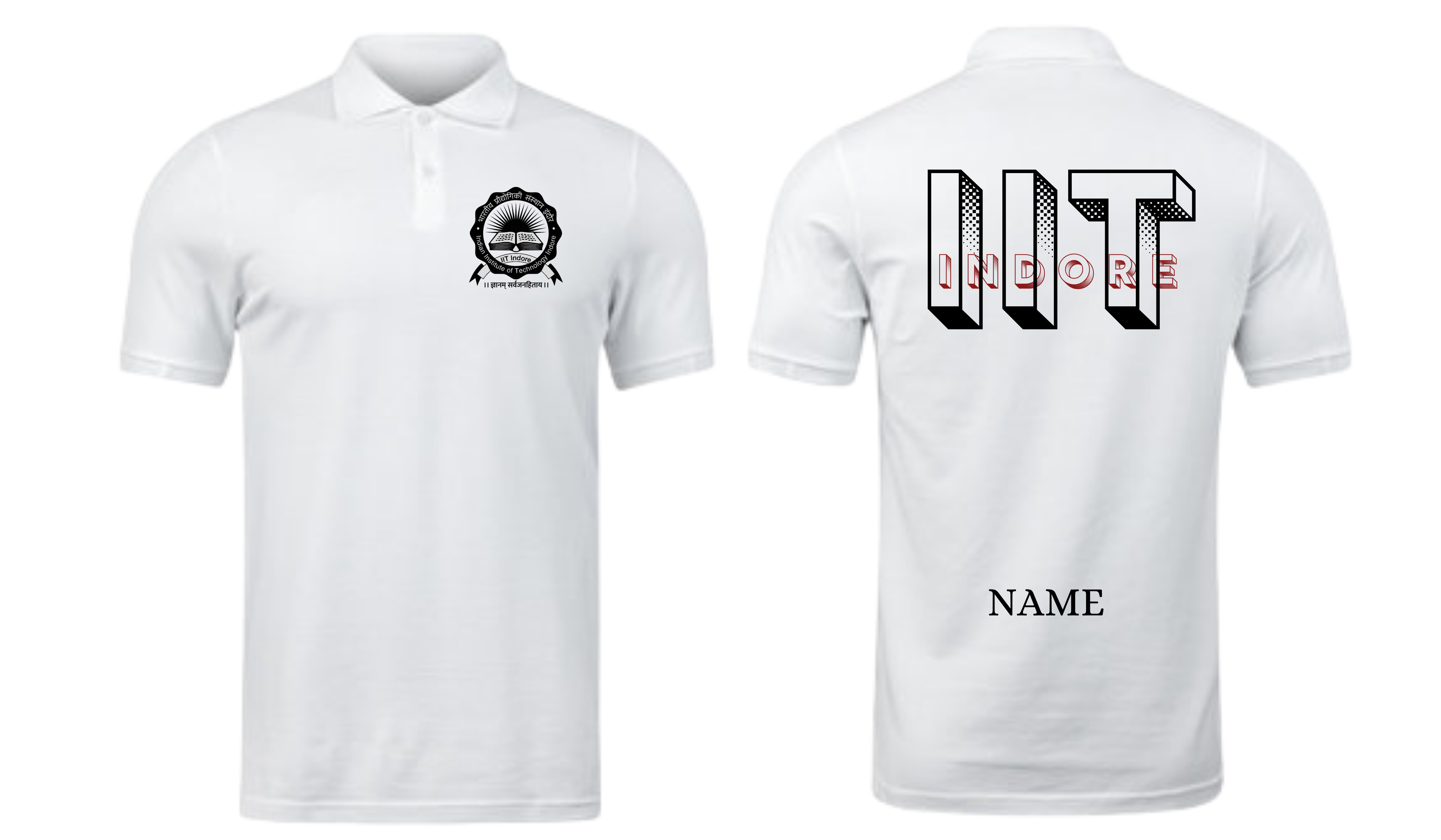 IIT INDORE POLO T-SHIRT Bold Halftone  Design ( Ak design )
