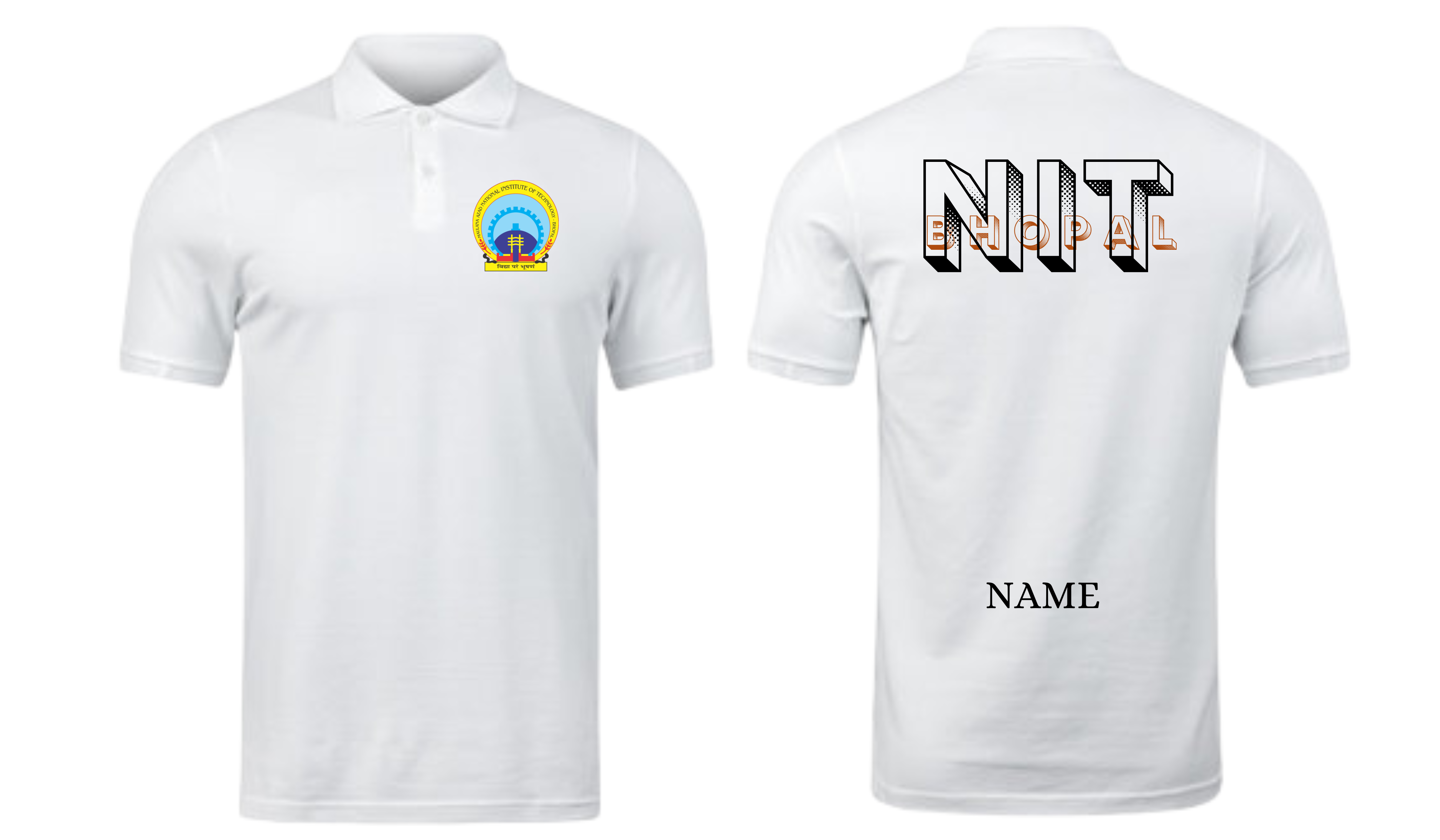 NIT BHOPAL POLO T-SHIRT Bold Halftone Design  ( Ak design )