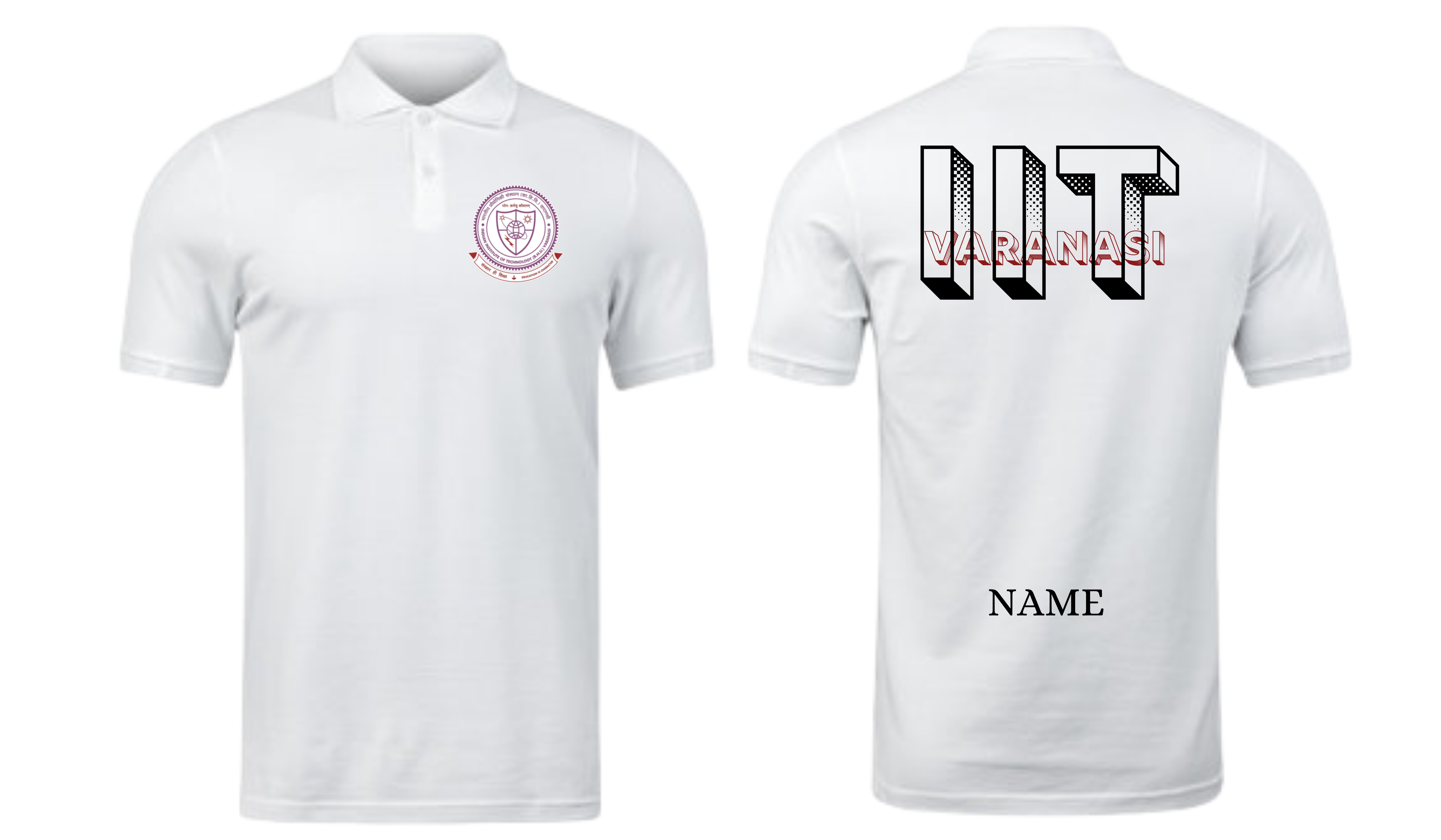 IIT BHU (VARANASI) POLO T-SHIRT Bold Halftone Design ( Ak design )