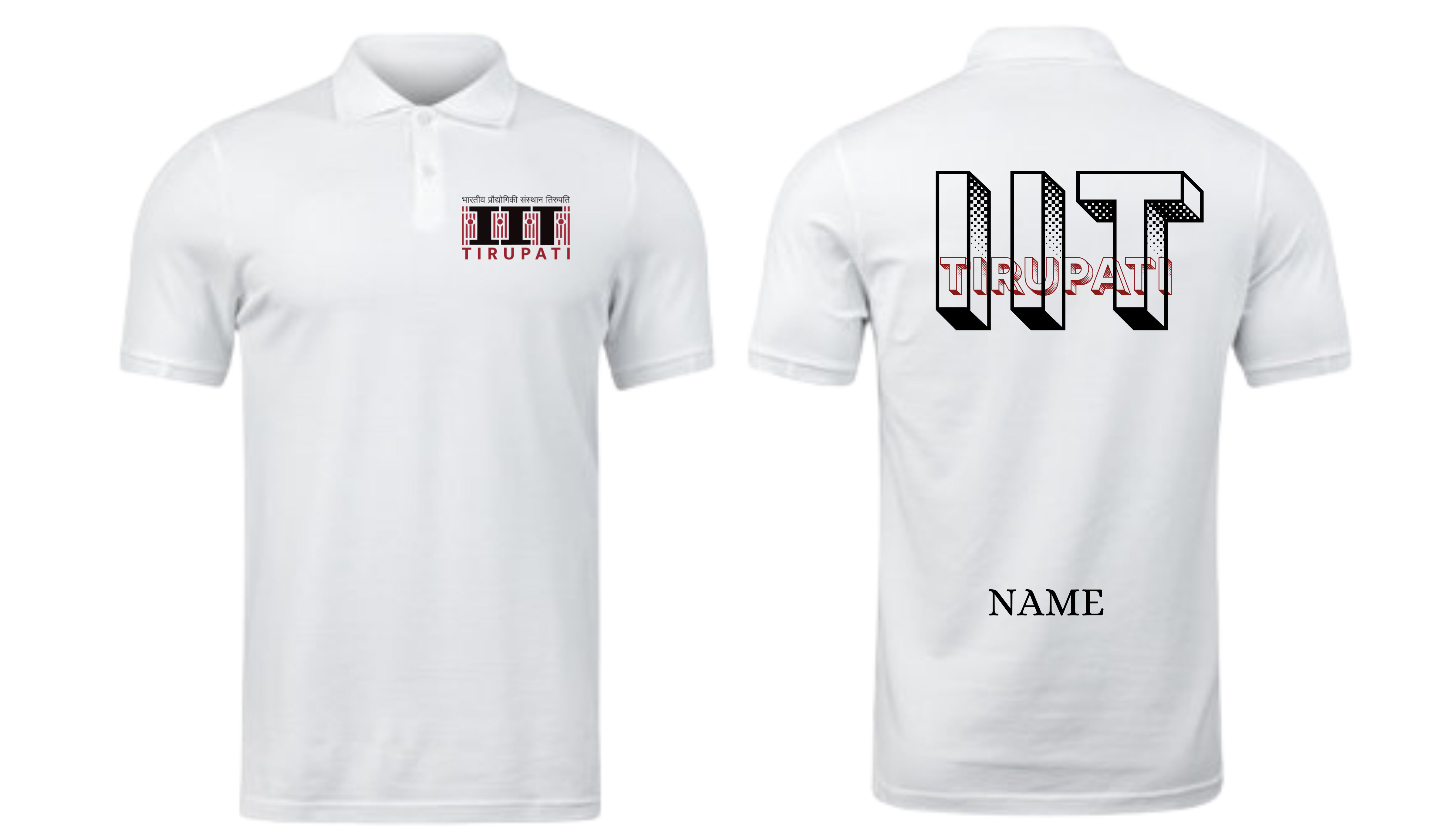 IIT TIRUPATI POLO T-SHIRT Bold Halftone Design ( Ak design )
