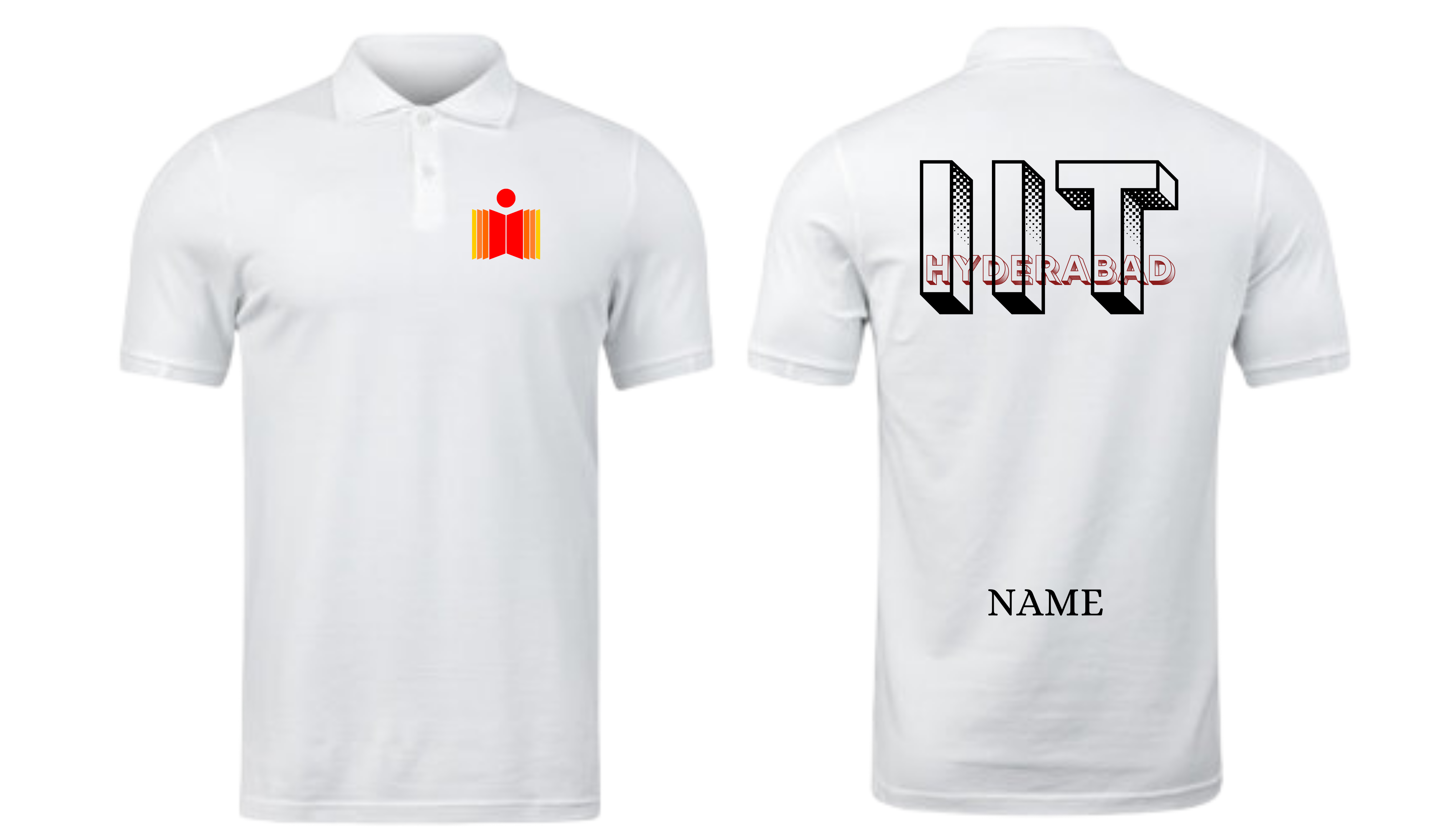 IIT HYDERABAD POLO T-SHIRT BOLD HALFTONE Design ( Ak design )