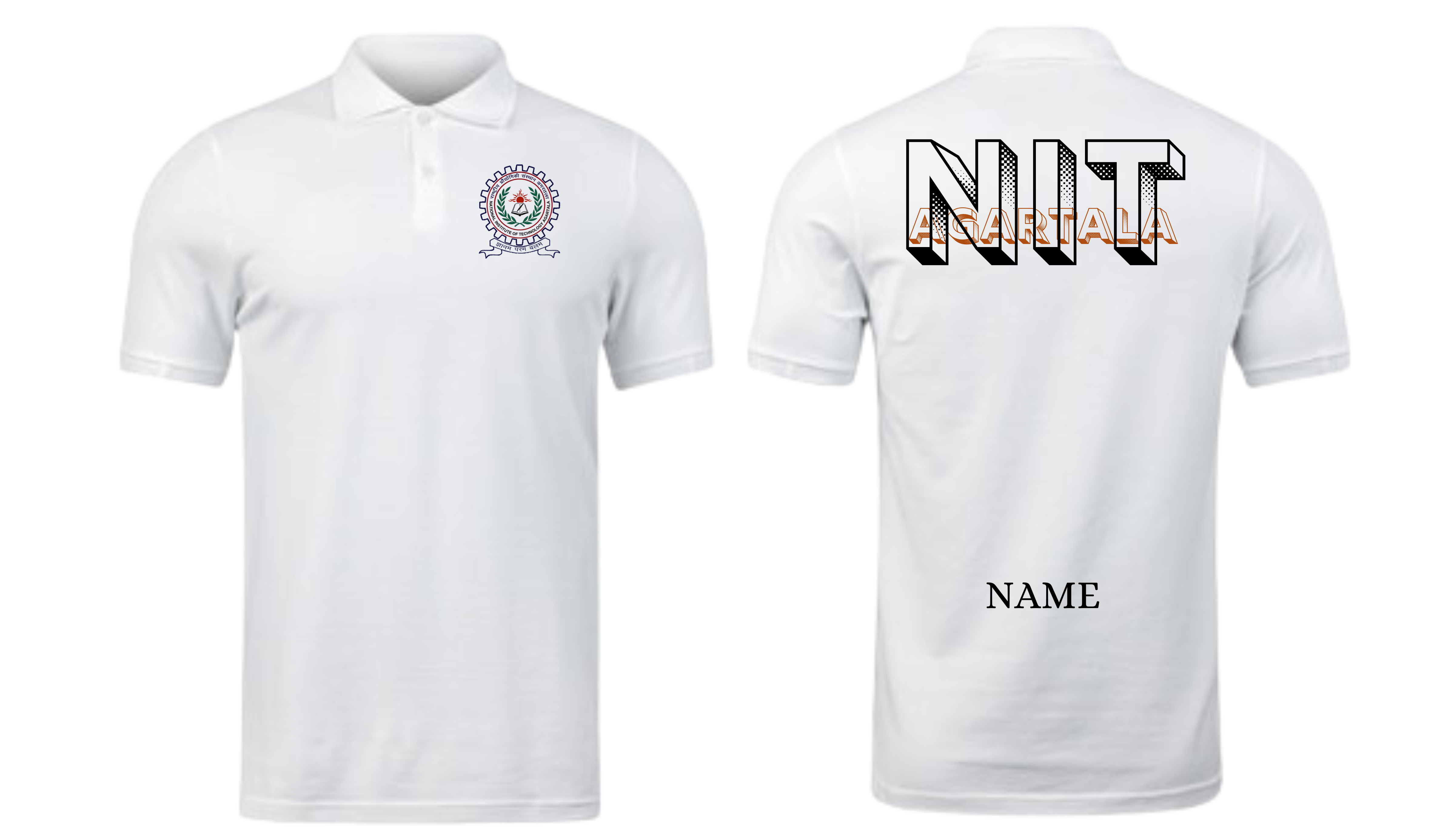 NIT Agartala POLO T-SHIRT Bold Halftone Design ( Ak design )
