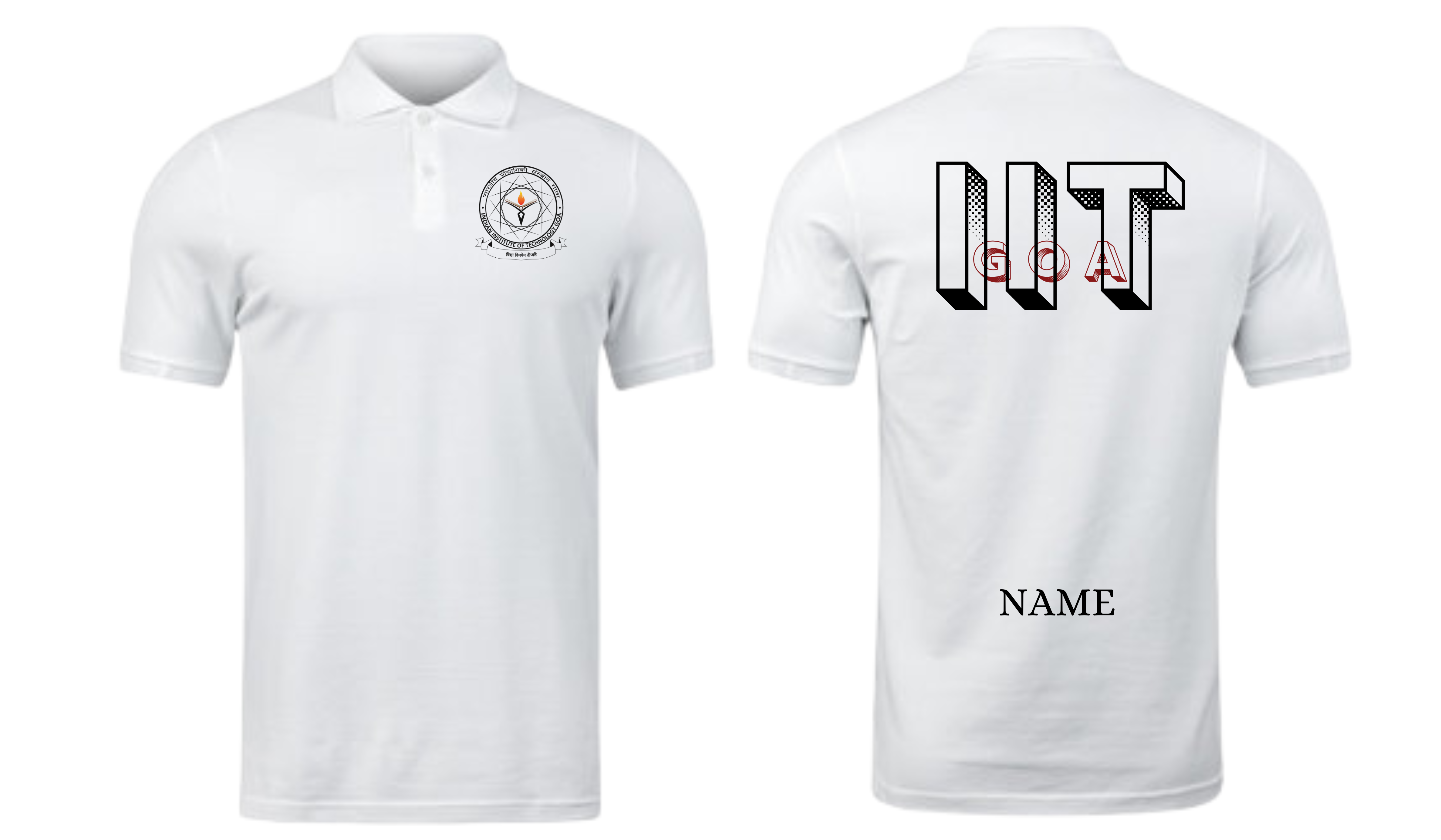 IIT GOA POLO T-SHIRT Bold Halftone Design  ( Ak design )