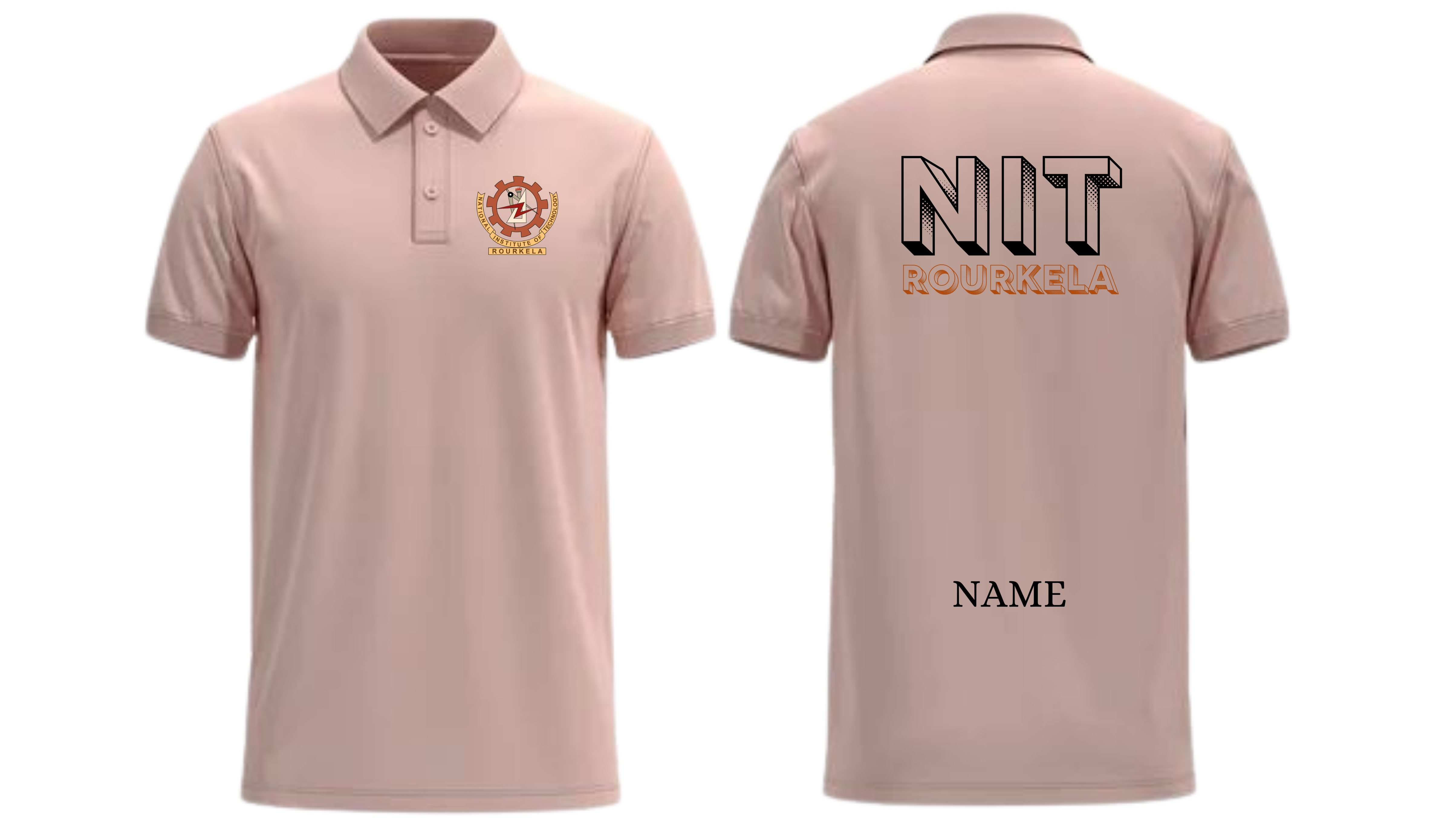 NIT ROURKELA POLO T-SHIRT Bold Halftone Design ( Ak design )