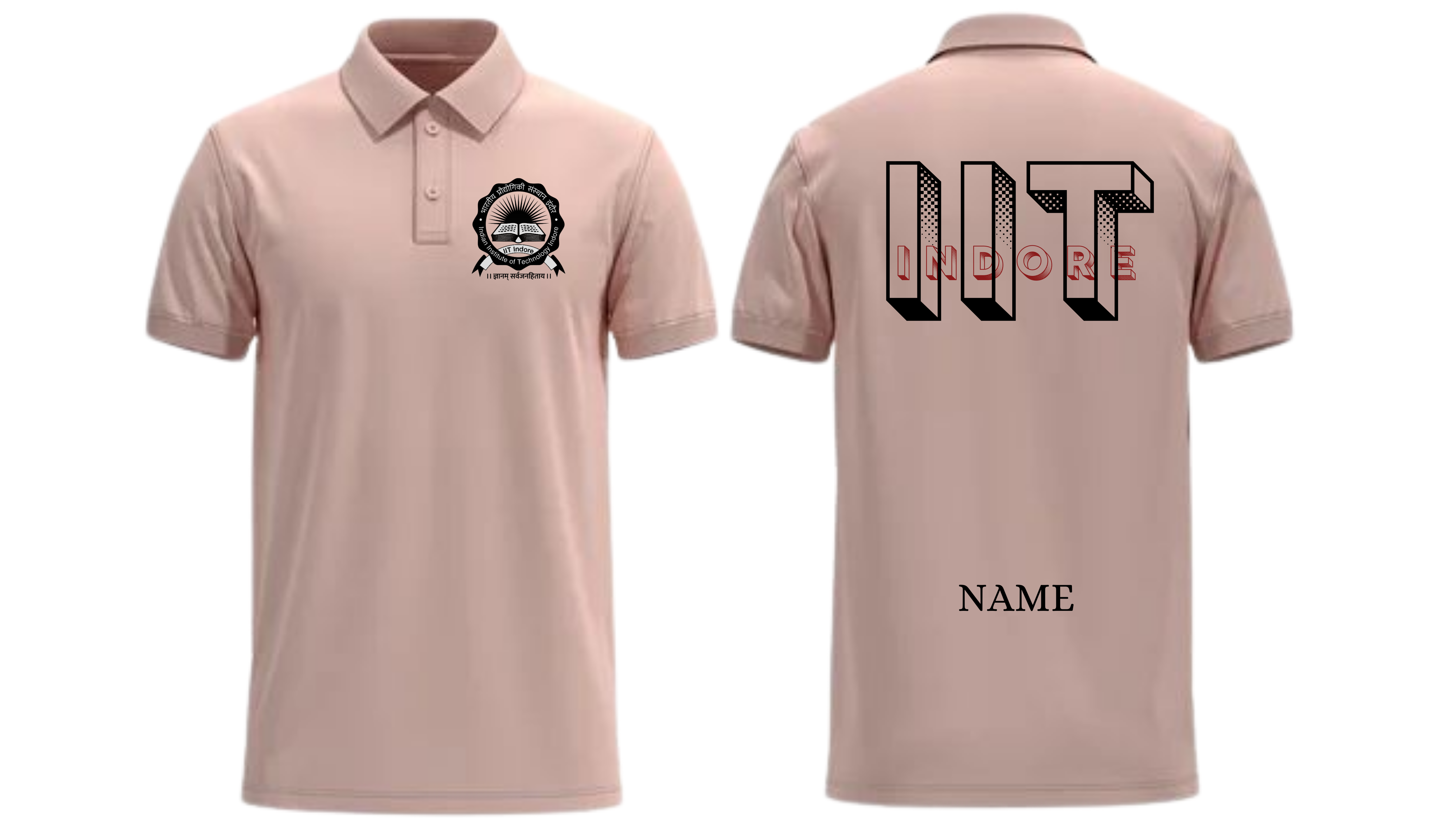 IIT INDORE POLO T-SHIRT Bold Halftone  Design ( Ak design )