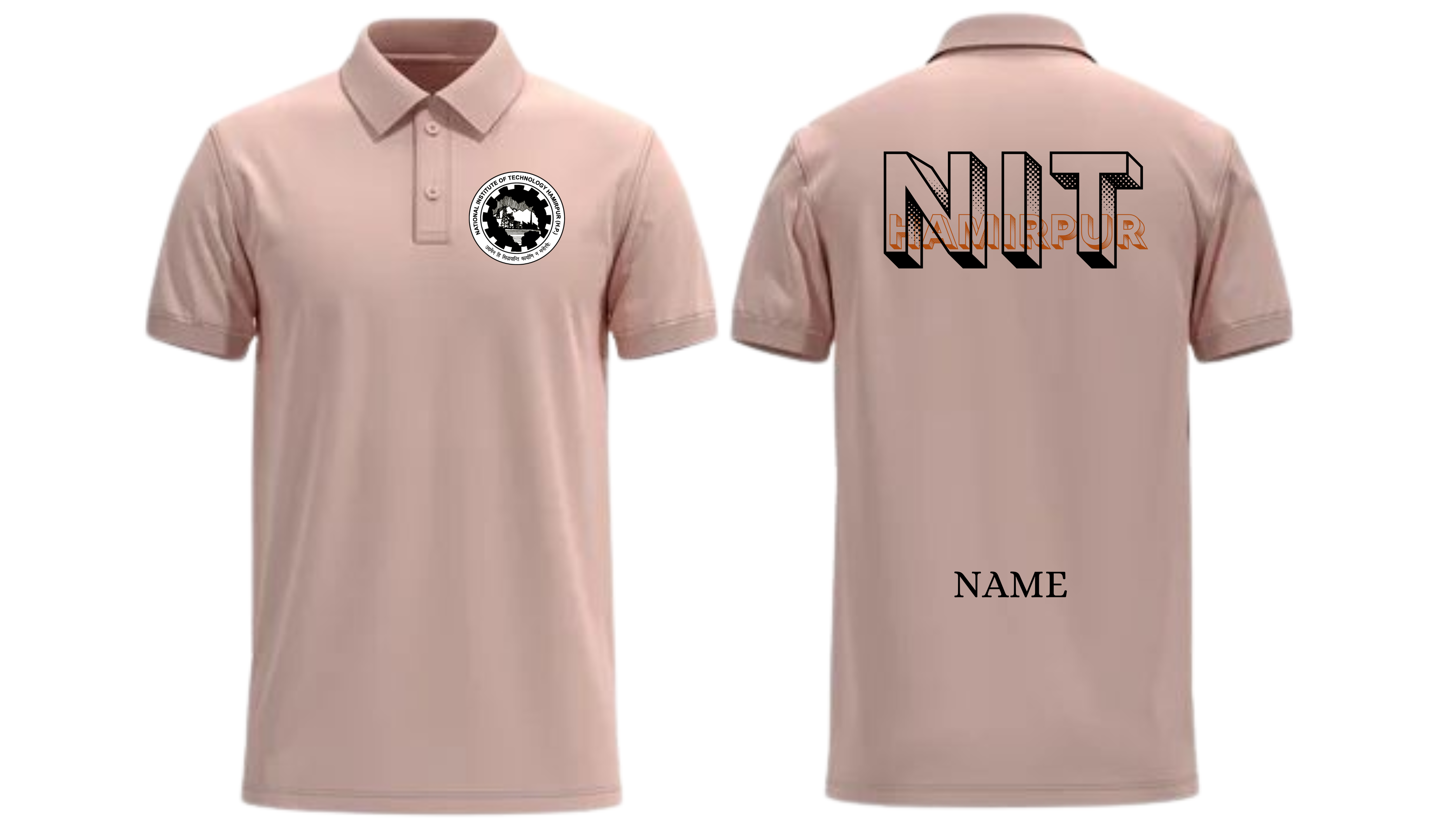 NIT Hamirpur POLO T-SHIRT Bold Halftone Design ( Ak design )
