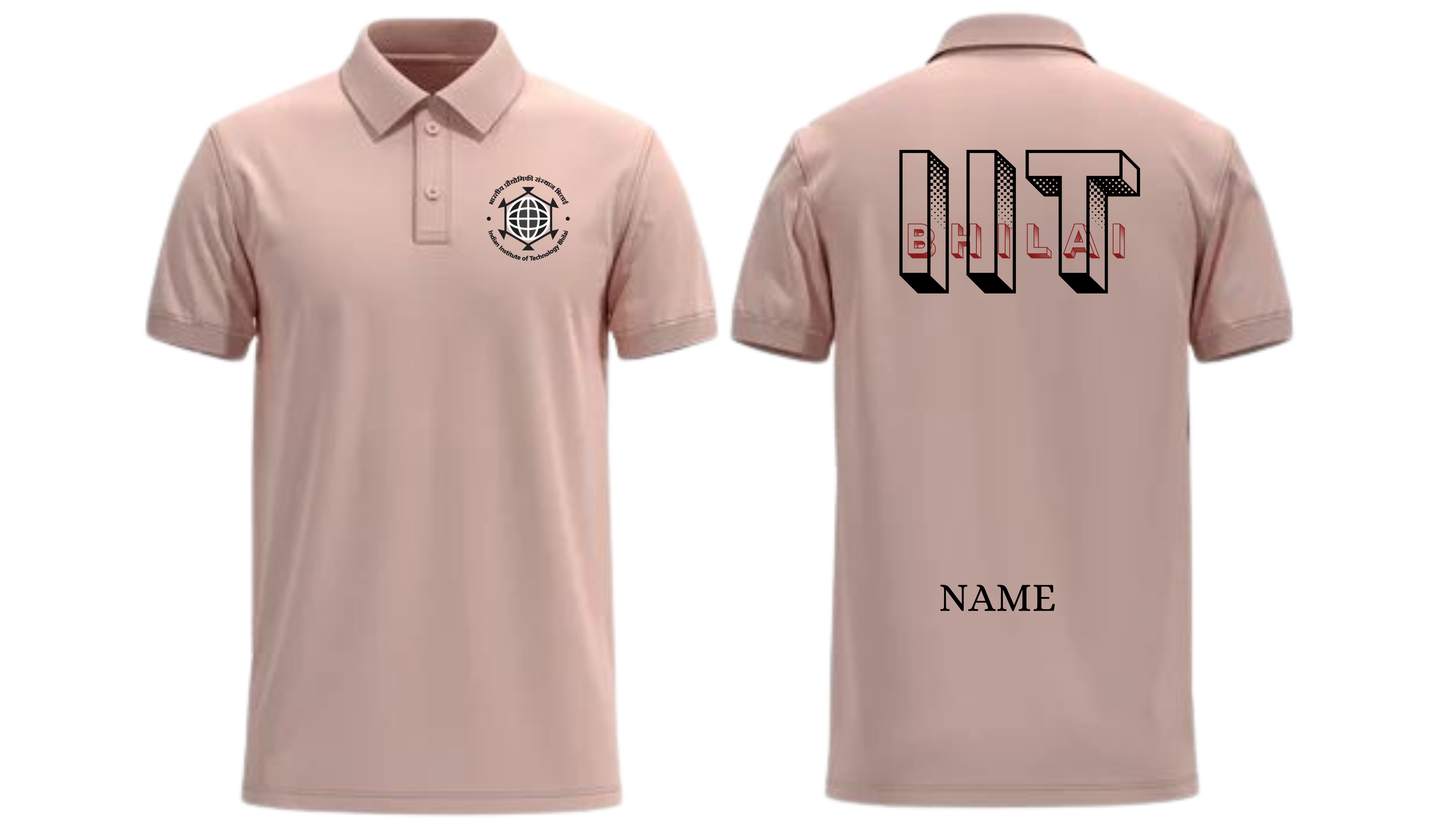 IIT BHILAI POLO T-SHIRT Bold Halftone Design  ( Ak design )