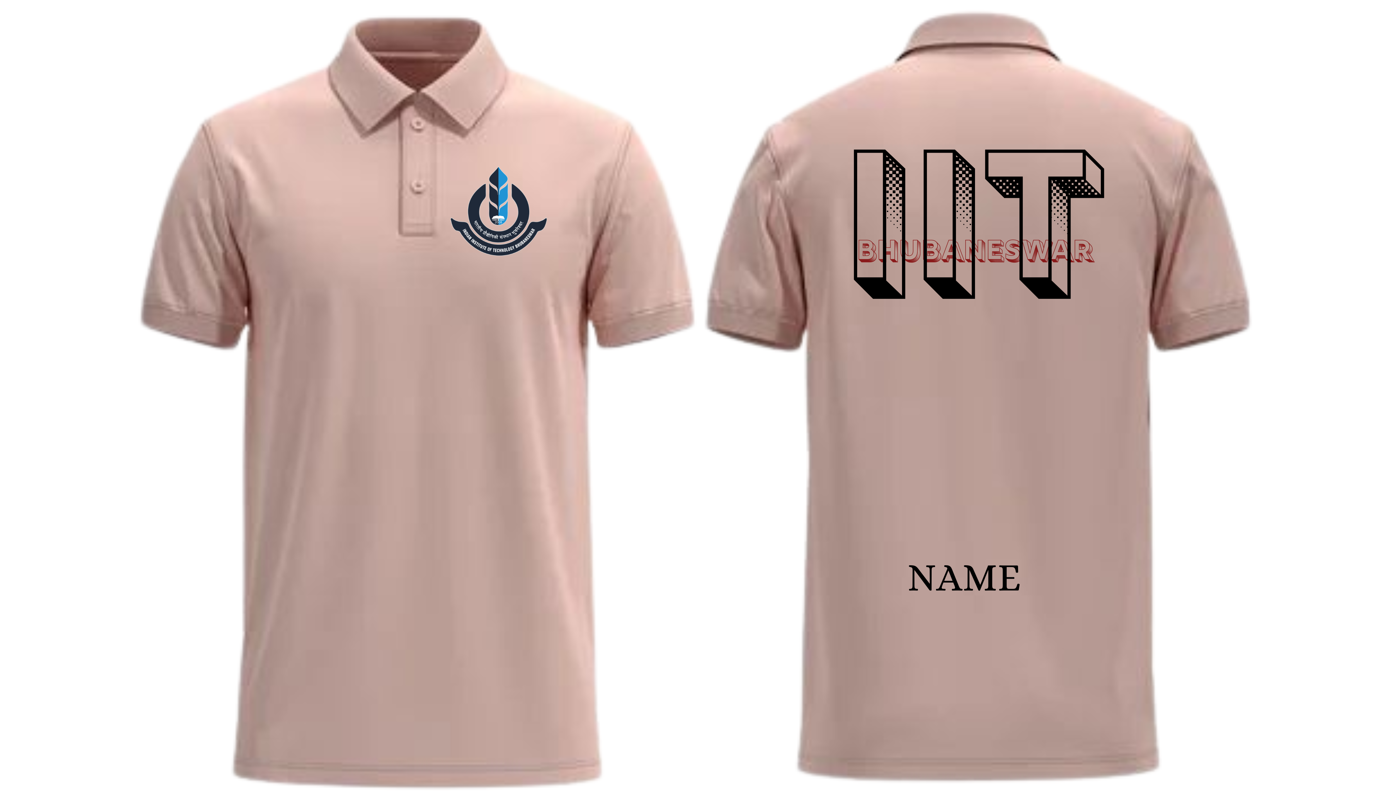 IIT Bhubaneswar POLO T-SHIRT Bold Halftone Design  ( Ak design )