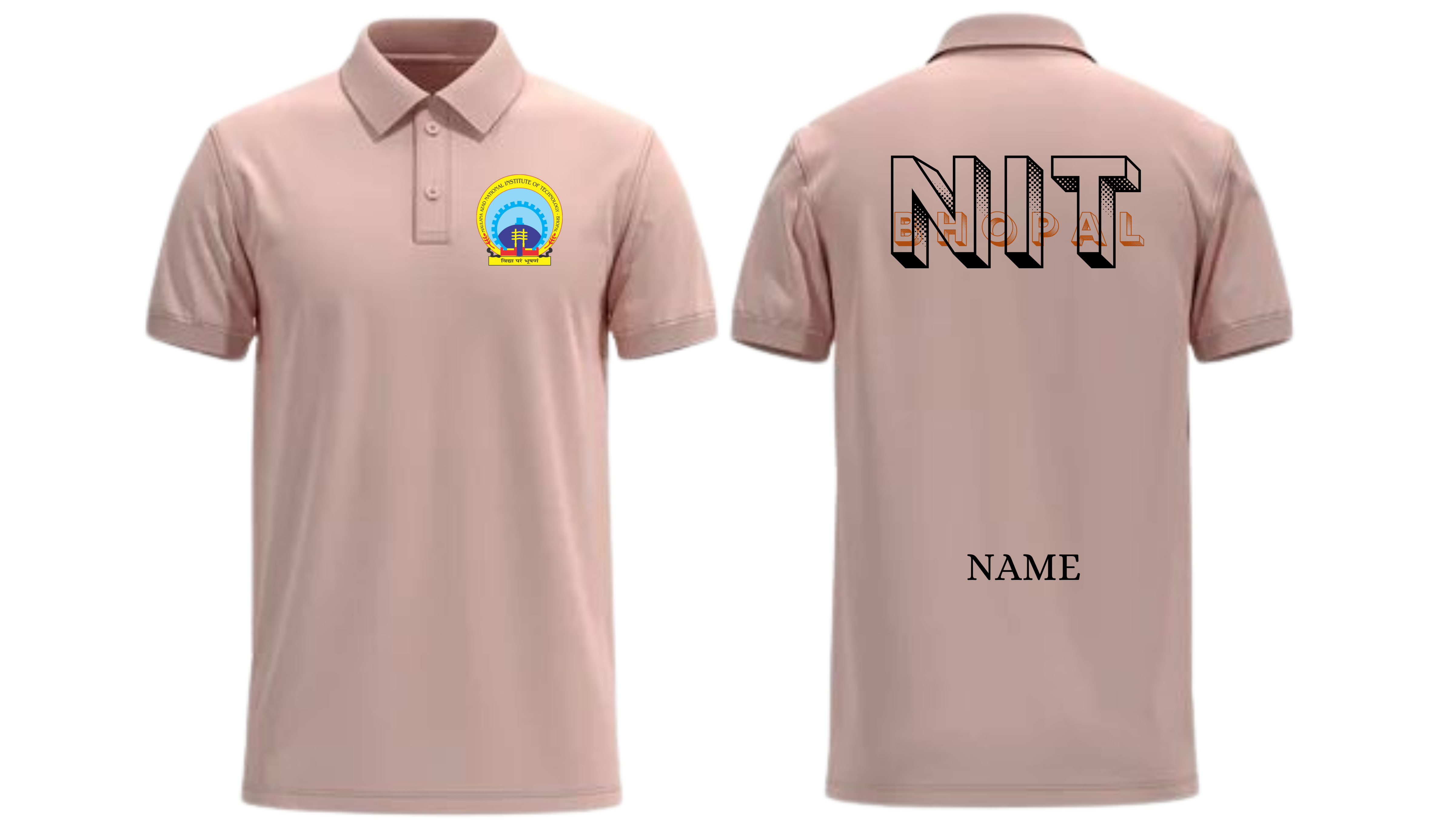NIT BHOPAL POLO T-SHIRT Bold Halftone Design  ( Ak design )