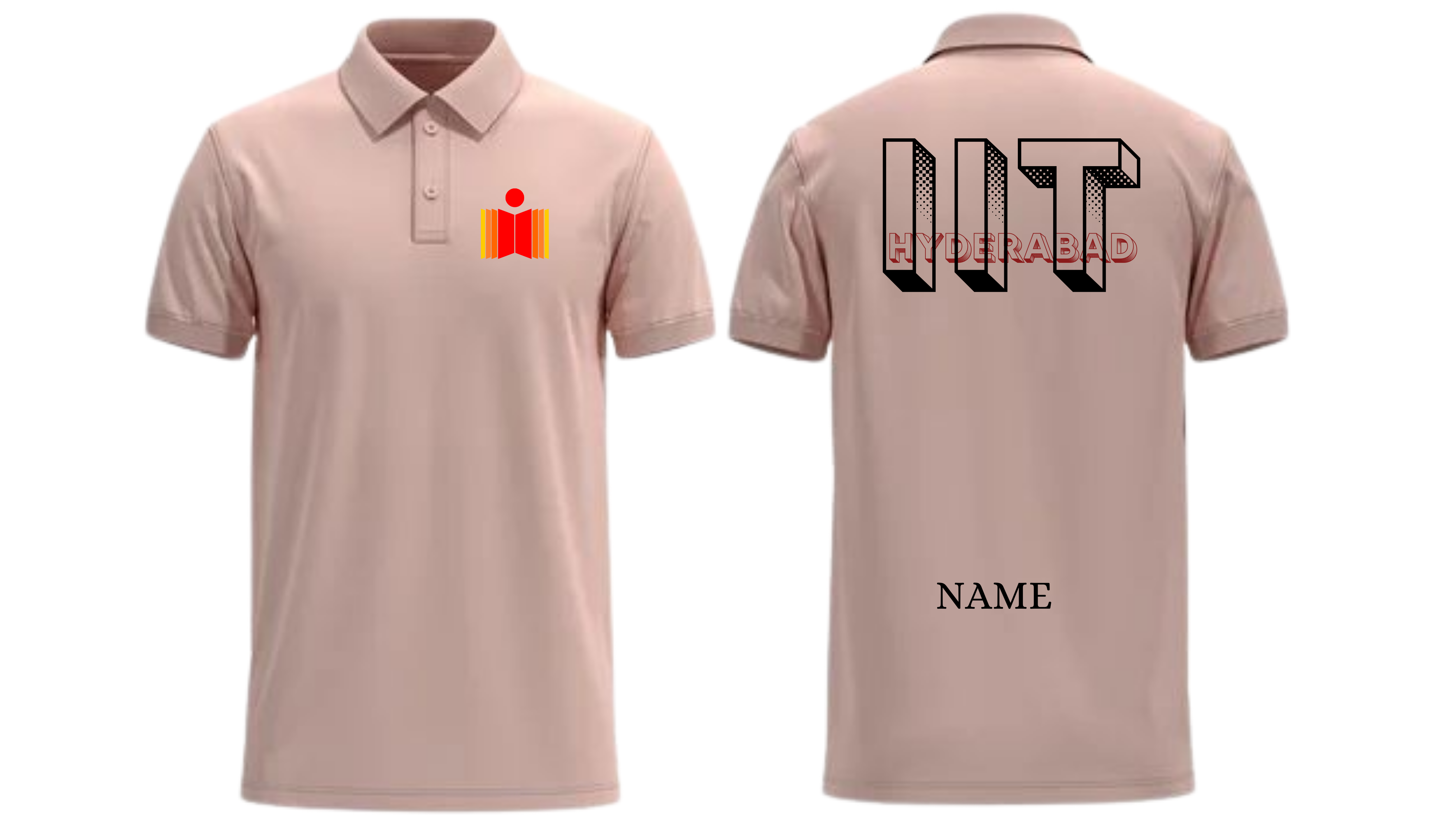IIT HYDERABAD POLO T-SHIRT BOLD HALFTONE Design ( Ak design )