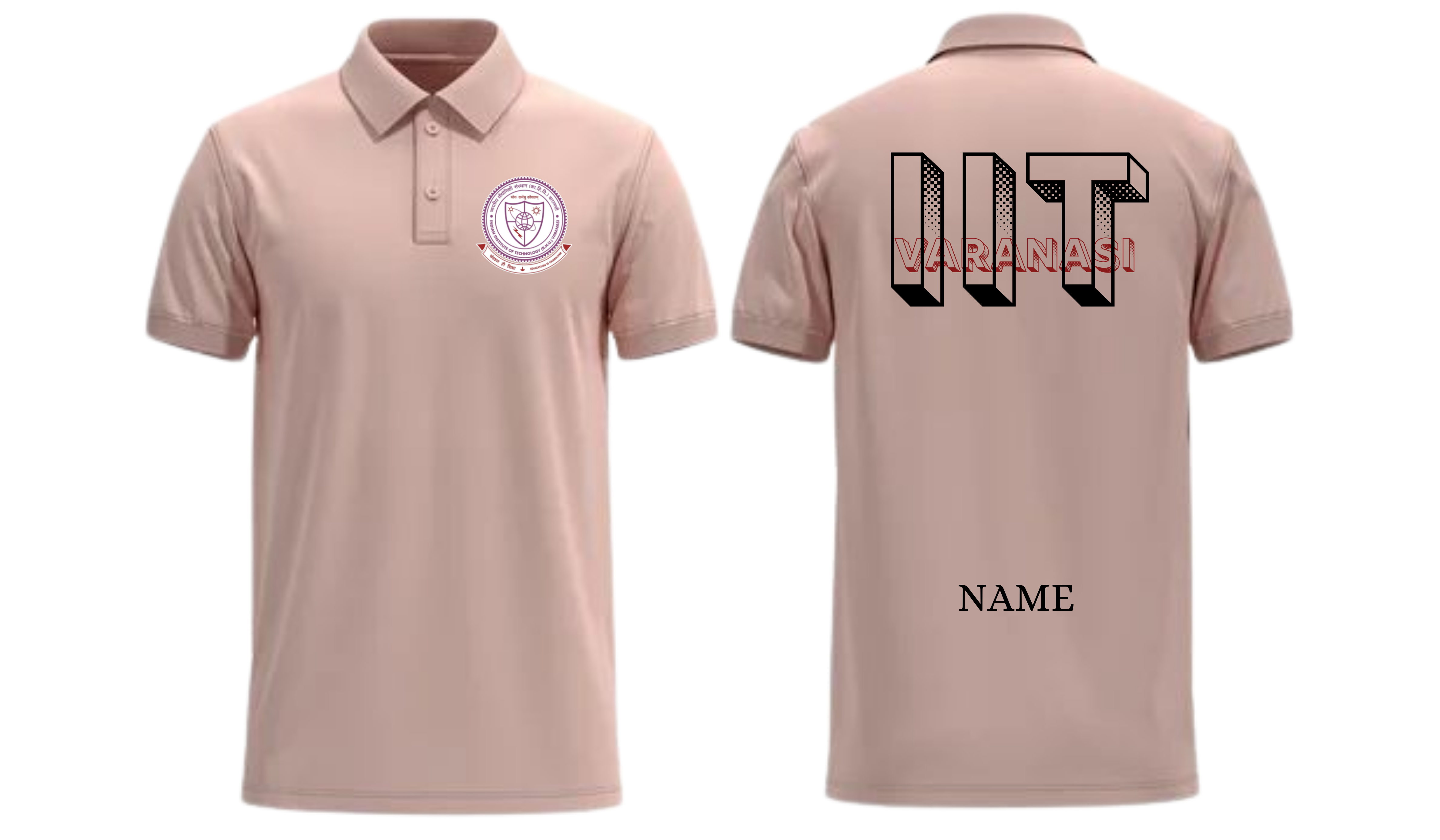 IIT BHU (VARANASI) POLO T-SHIRT Bold Halftone Design ( Ak design )
