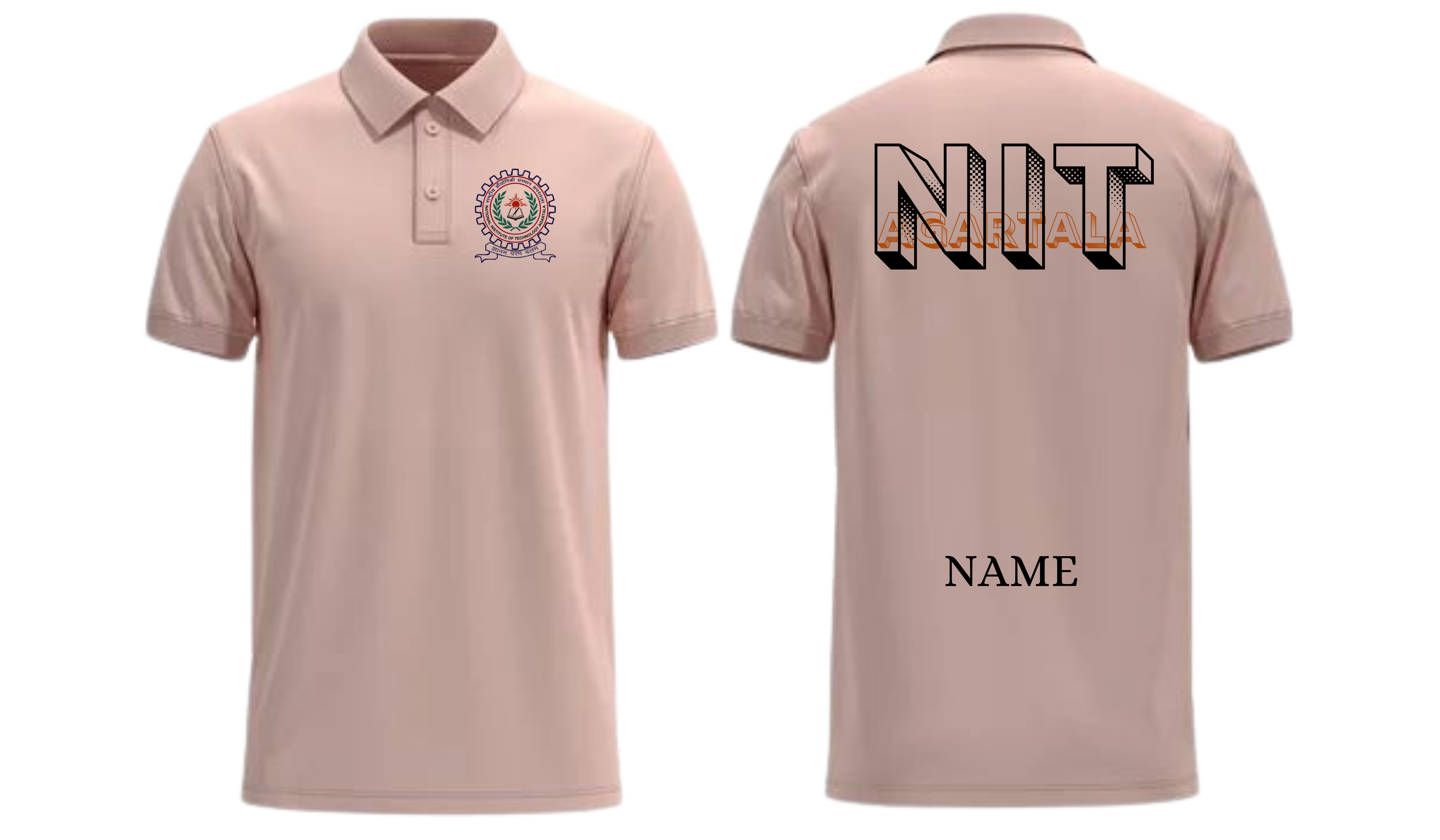 NIT Agartala POLO T-SHIRT Bold Halftone Design ( Ak design )
