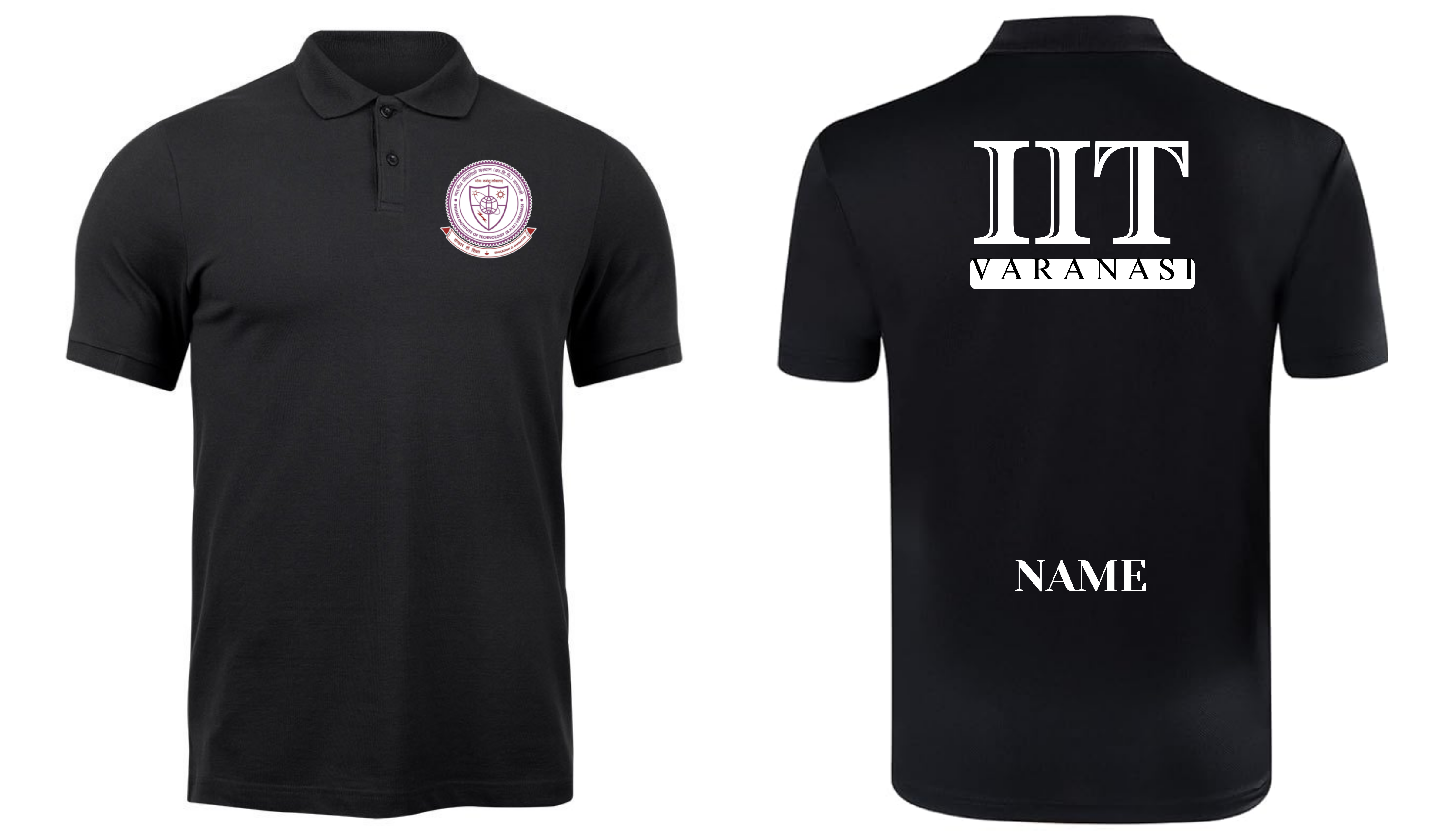 IIT BHU (VARANASI) POLO T-SHIRT ITC Century Handtooled Design ( Ak design ) (Copy)