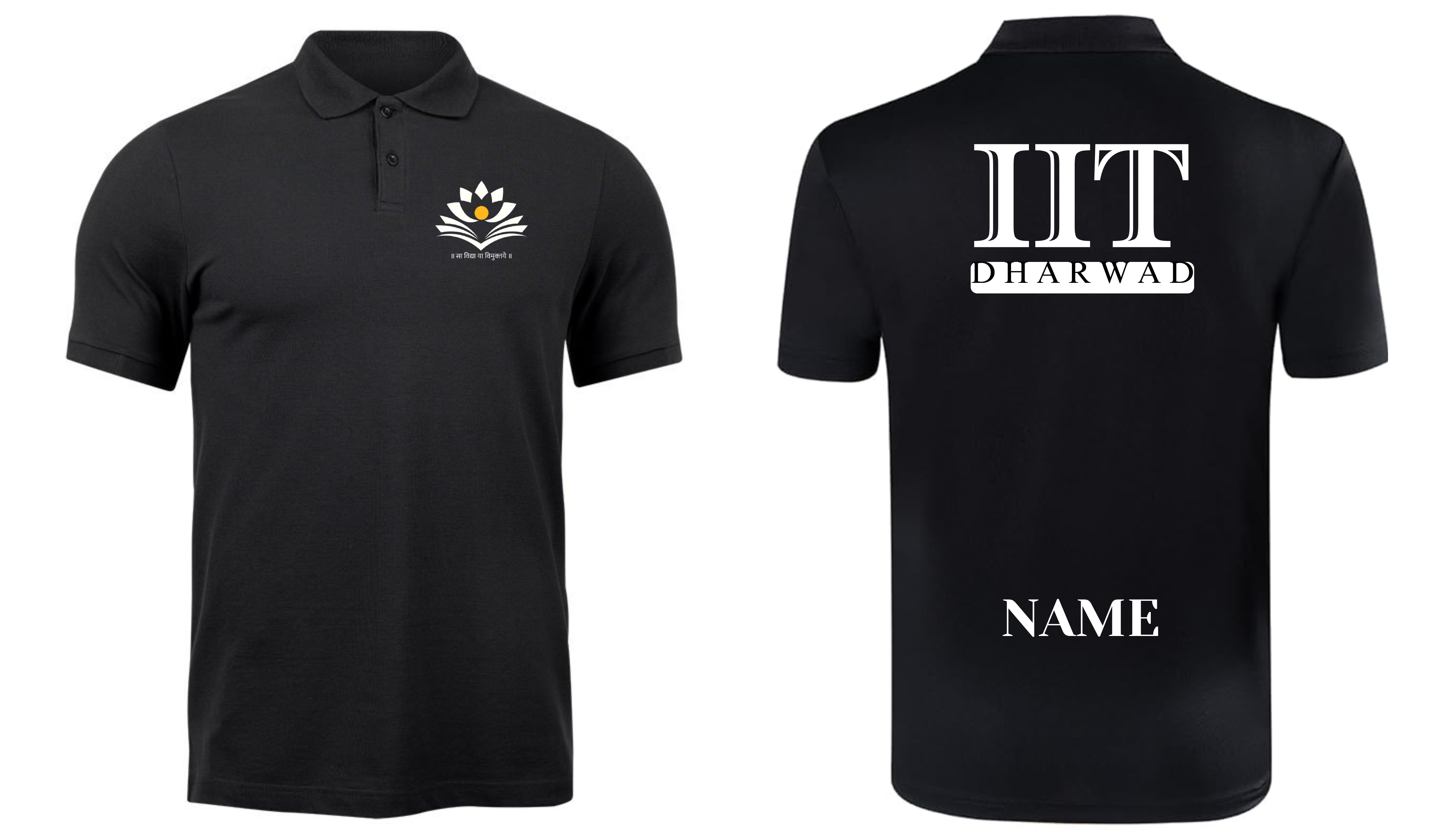 IIT Dharwad POLO T-SHIRT ITC Century Handtooled Design ( Ak design )