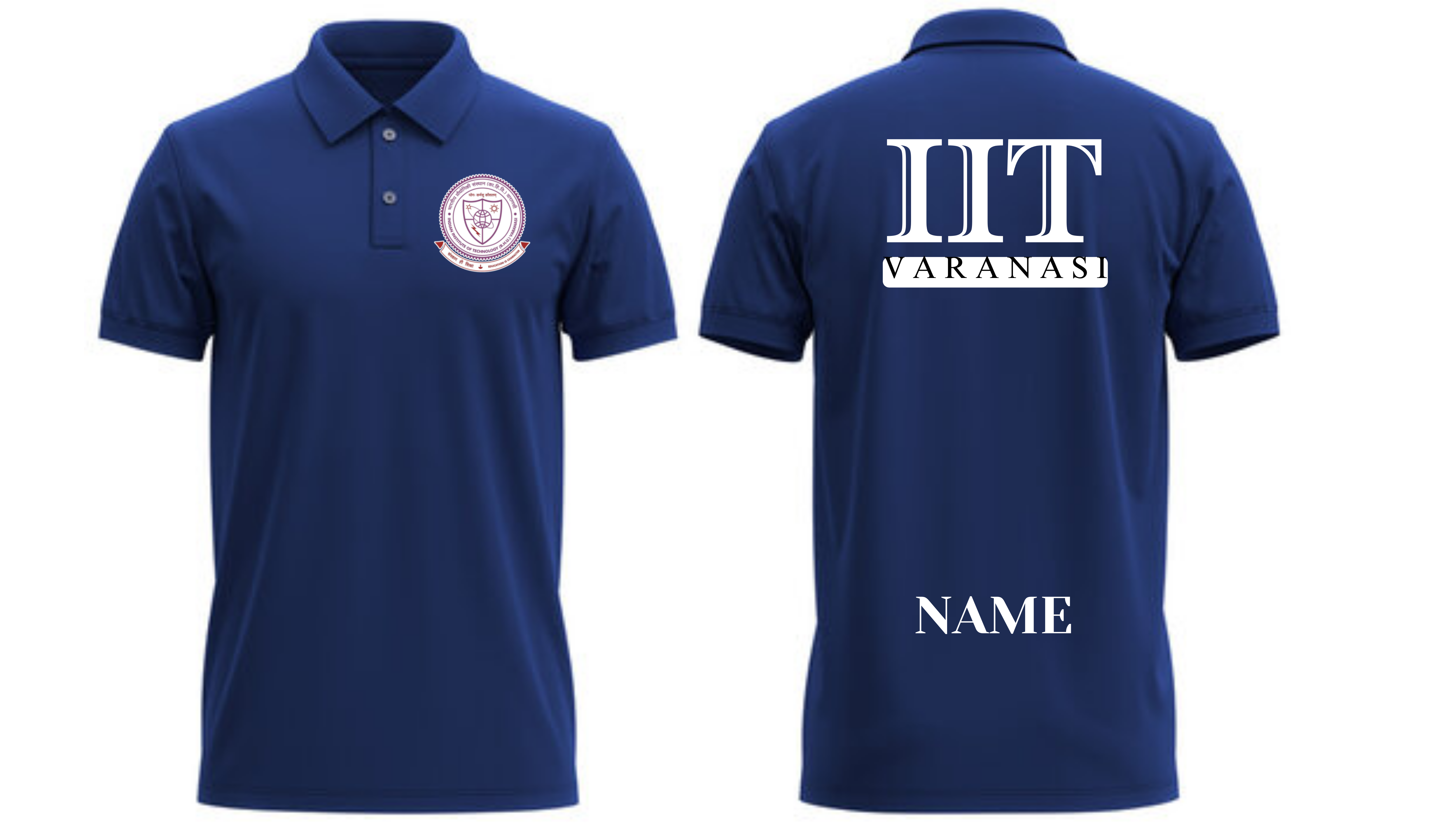 IIT BHU (VARANASI) POLO T-SHIRT ITC Century Handtooled Design ( Ak design ) (Copy)