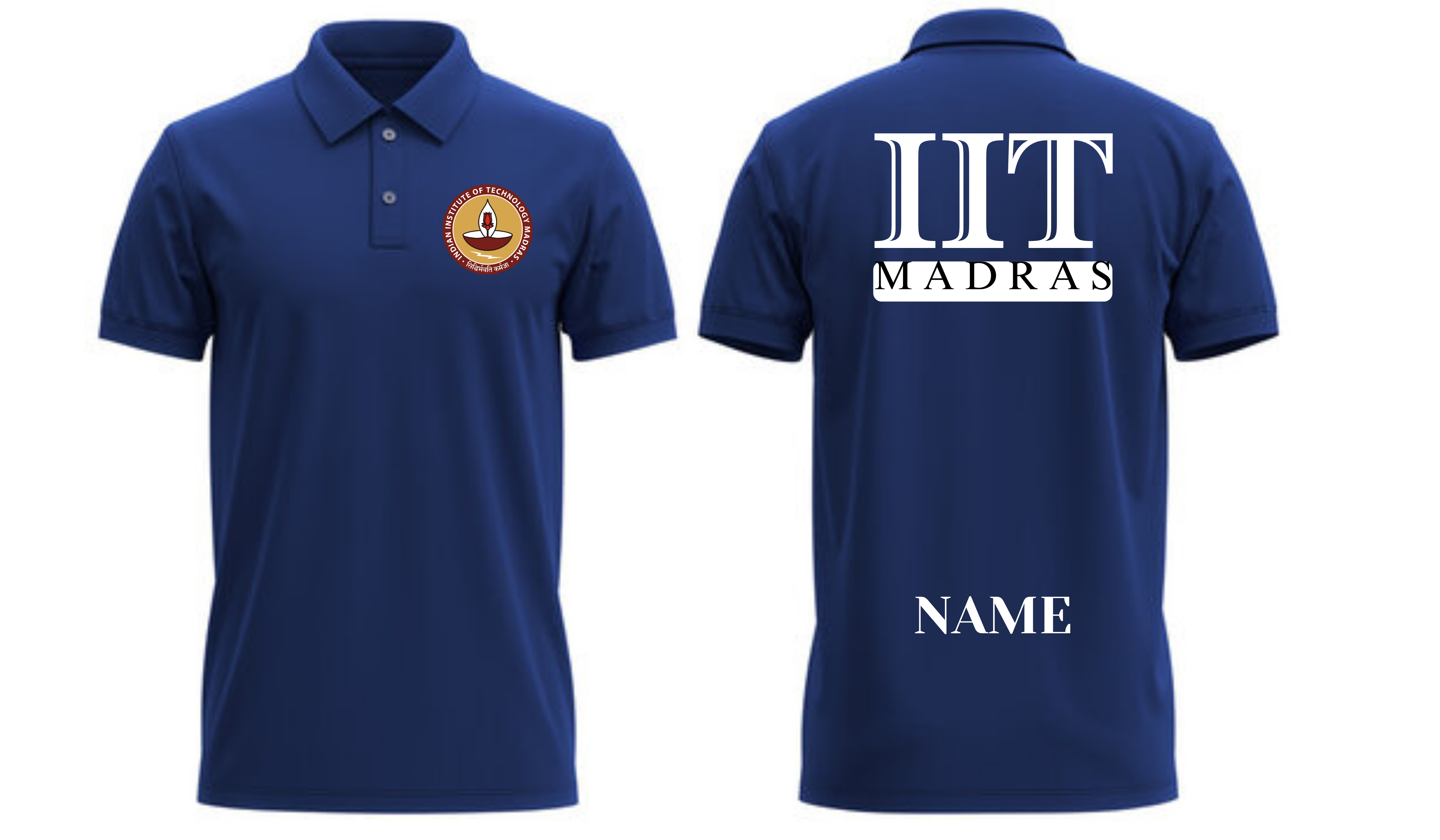 IIT MADRAS POLO T-SHIRT Bold Halftone  Design ( Ak design )