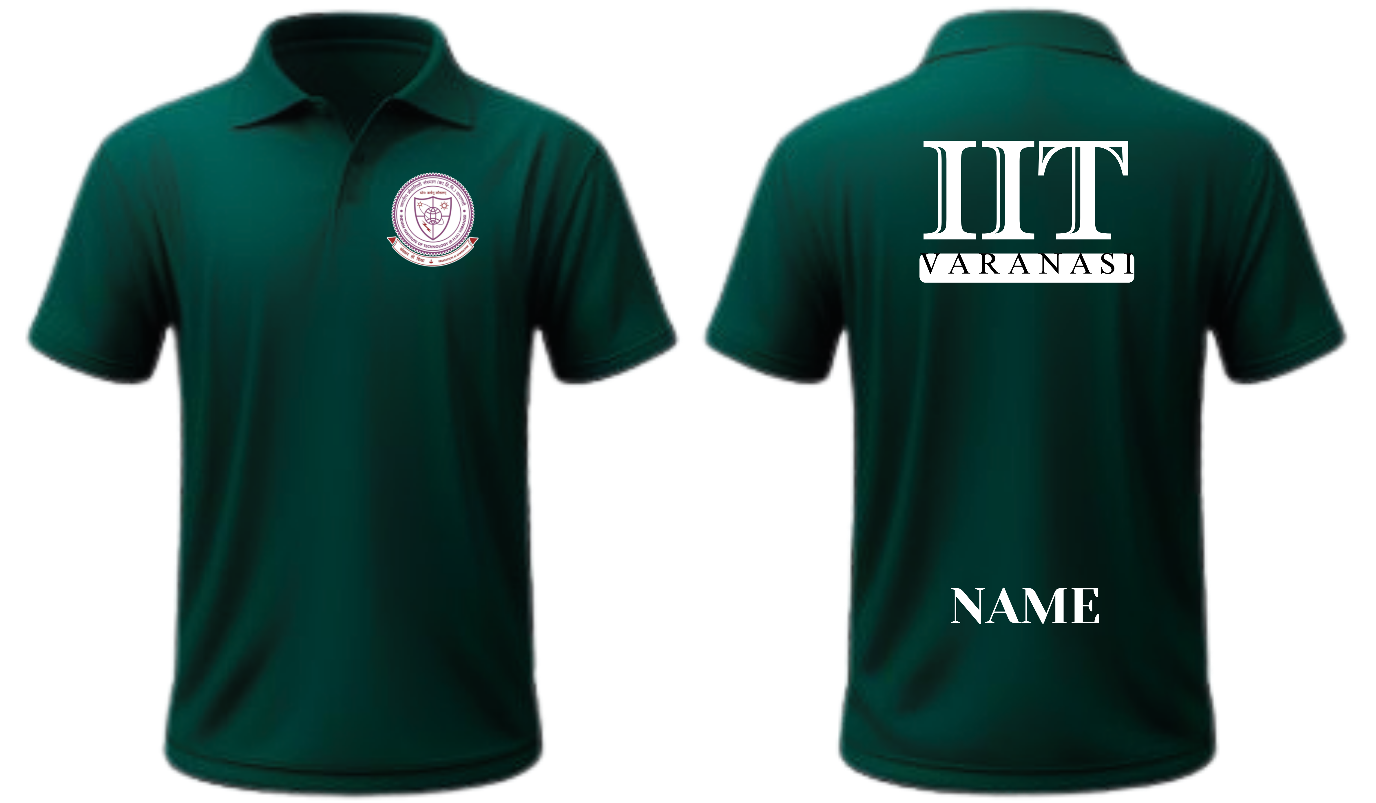 IIT BHU (VARANASI) POLO T-SHIRT ITC Century Handtooled Design ( Ak design ) (Copy)