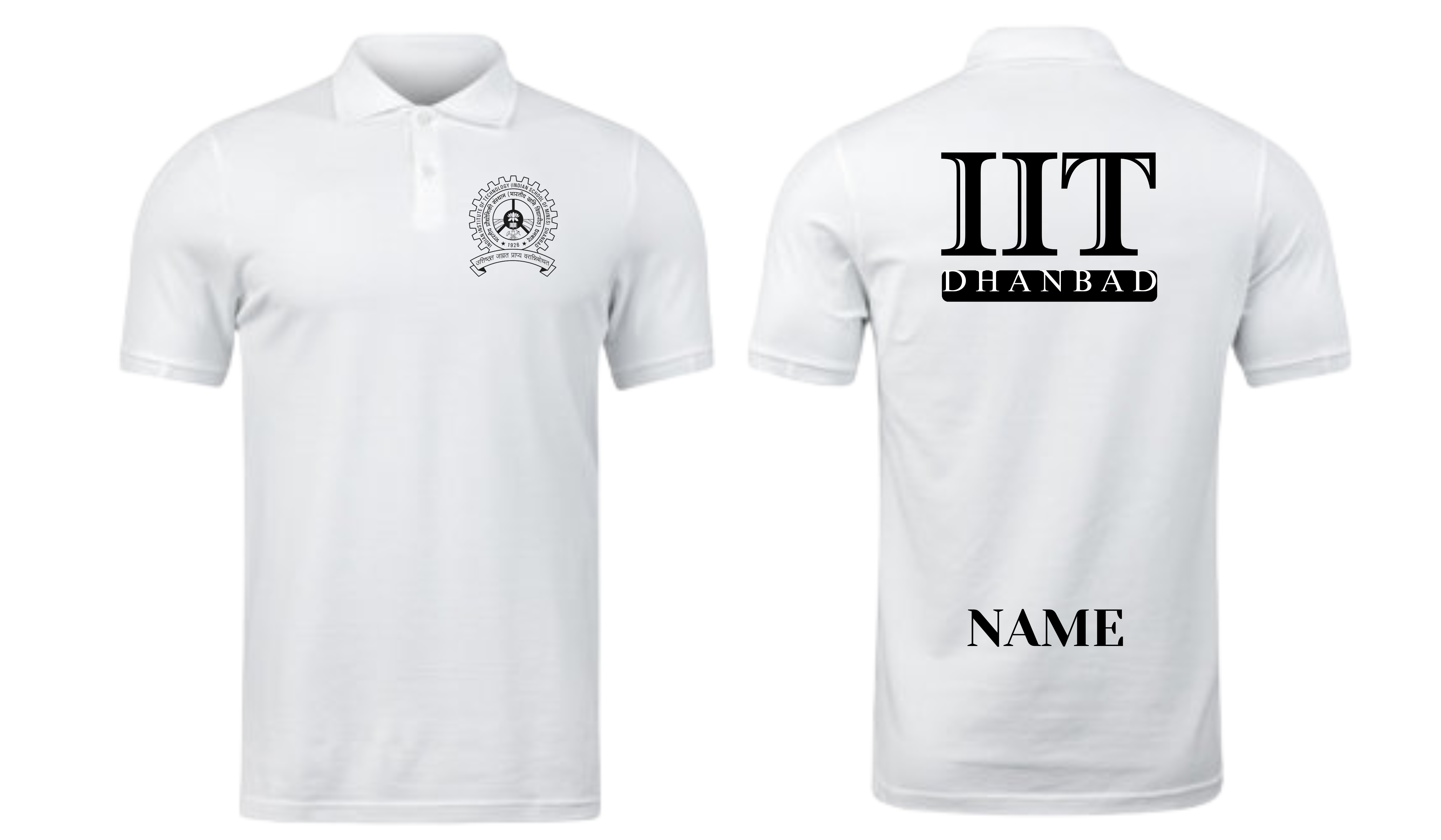 IIT Dhanbad POLO T-SHIRT  ITC Century halftooled Design ( Ak design )