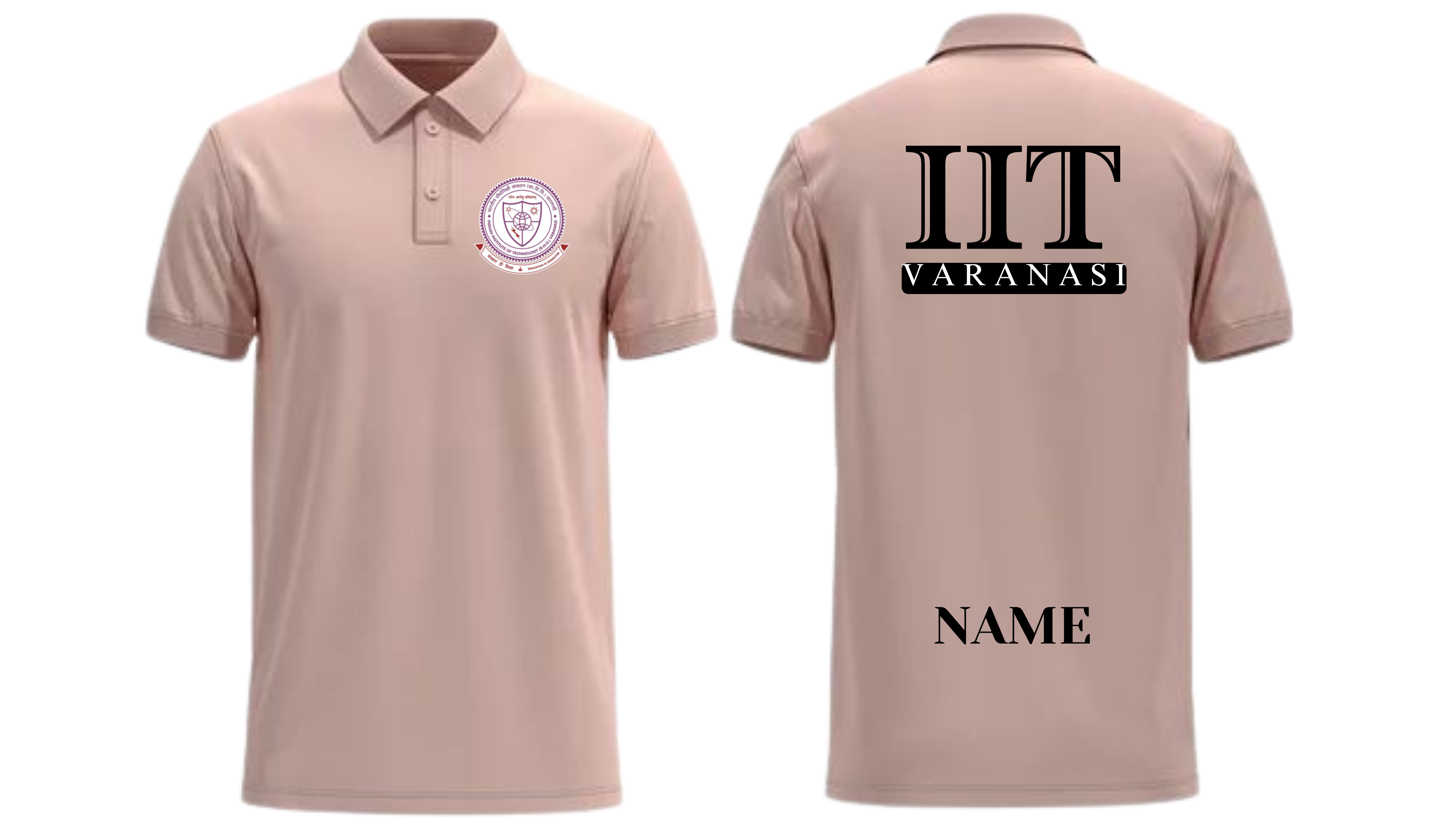 IIT BHU (VARANASI) POLO T-SHIRT ITC Century Handtooled Design ( Ak design ) (Copy)