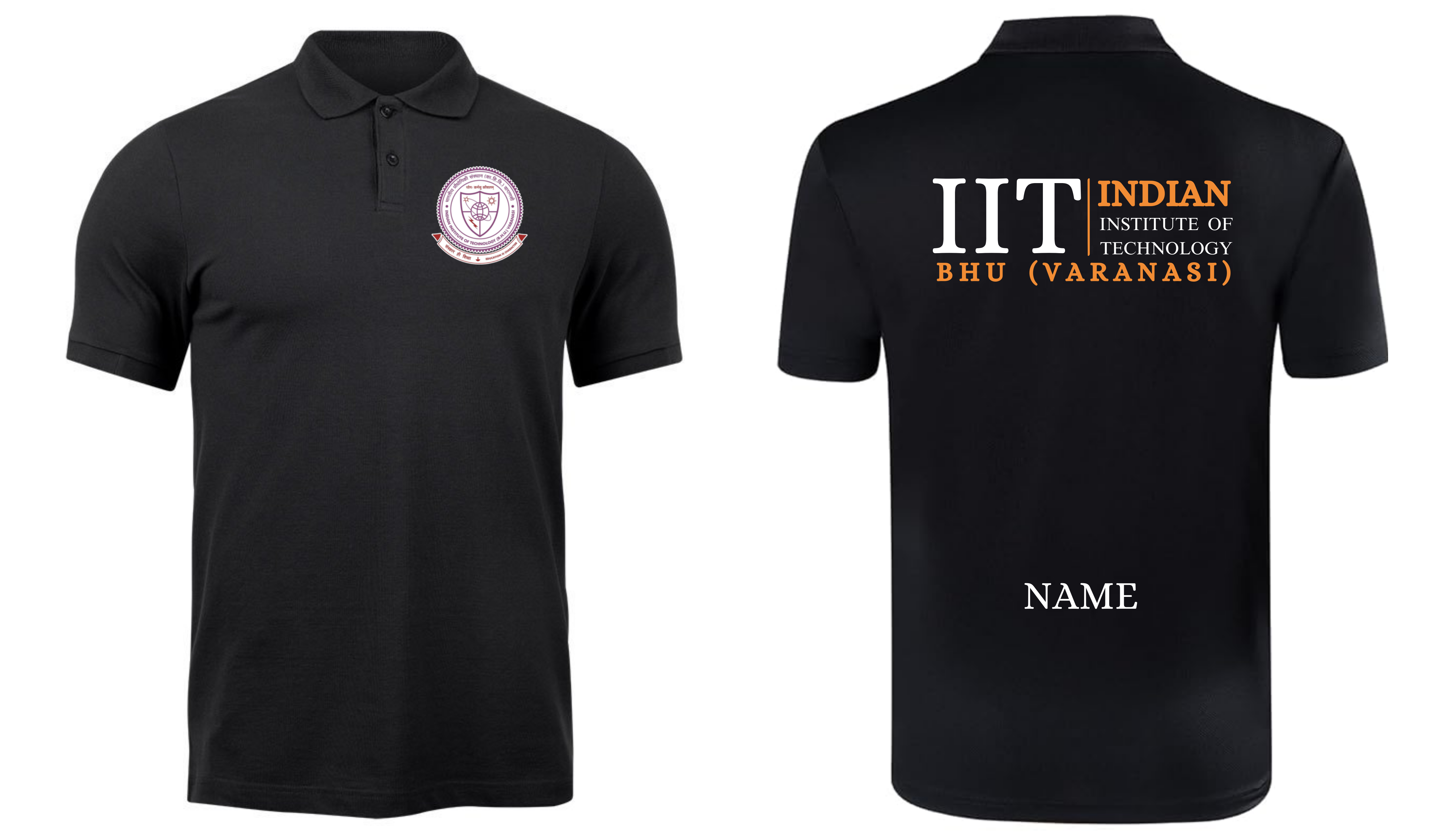 IIT BHU (VARANASI) POLO T-SHIRT Classic Design 2 ( Ak design )